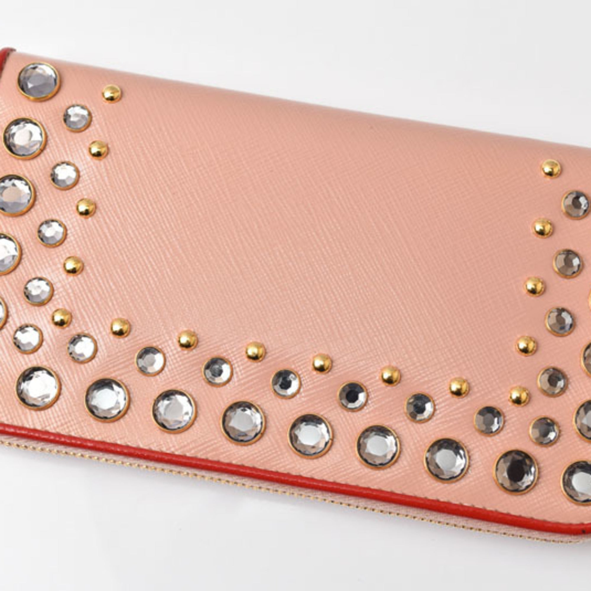 Prada Beige Rose Pink Beige Patent Leather Coin Purse/Coin Case (Pre-Owned)