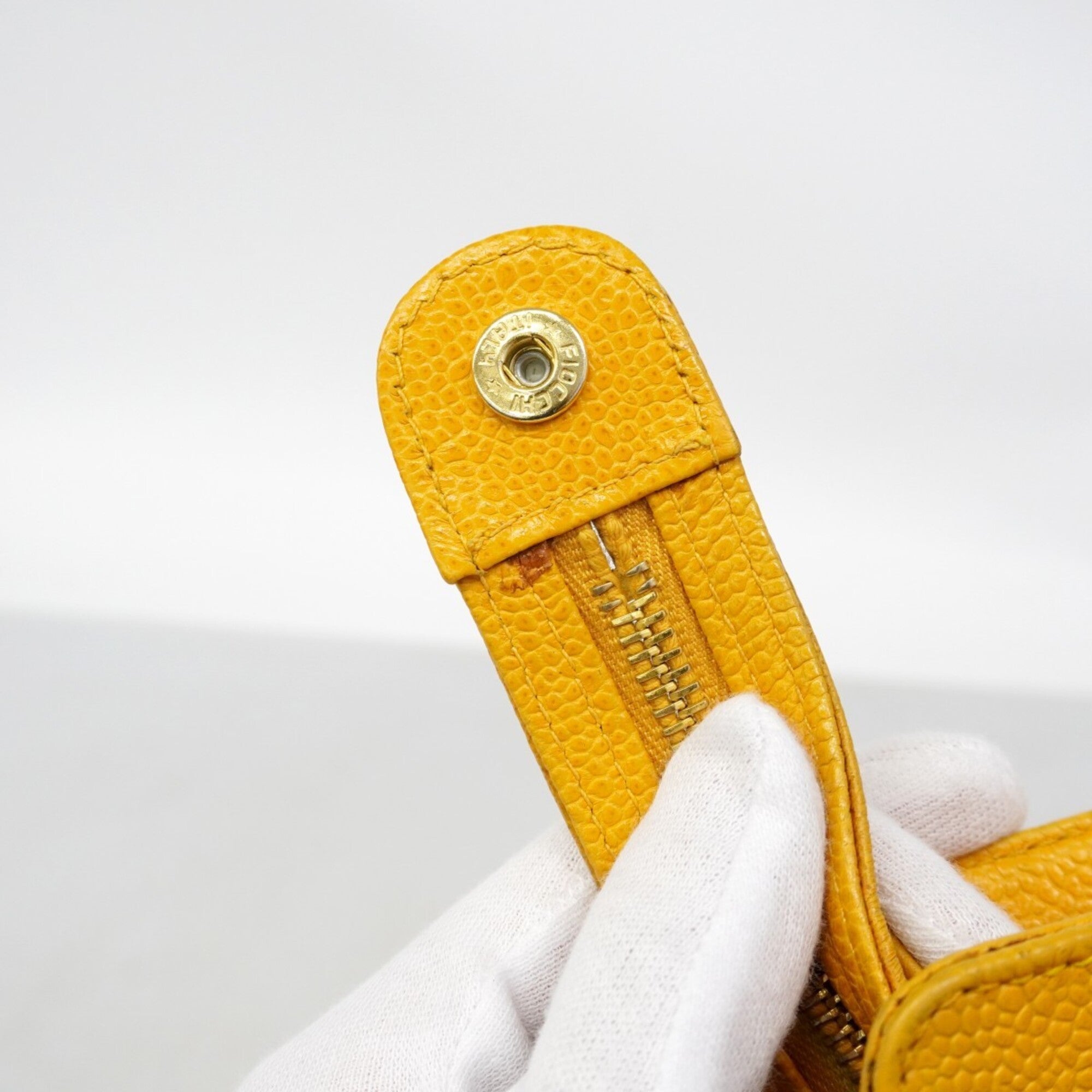Chanel Yellow Grained Calfskin Shoulder Bag (Pre-Owned)