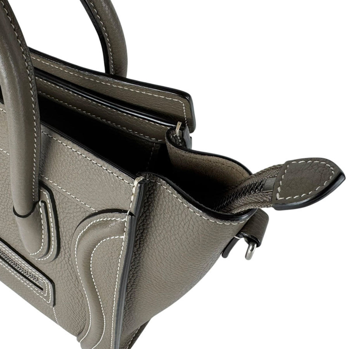 Celine Grayish Leather Handbag Shoulder Bag (Pre-Owned)