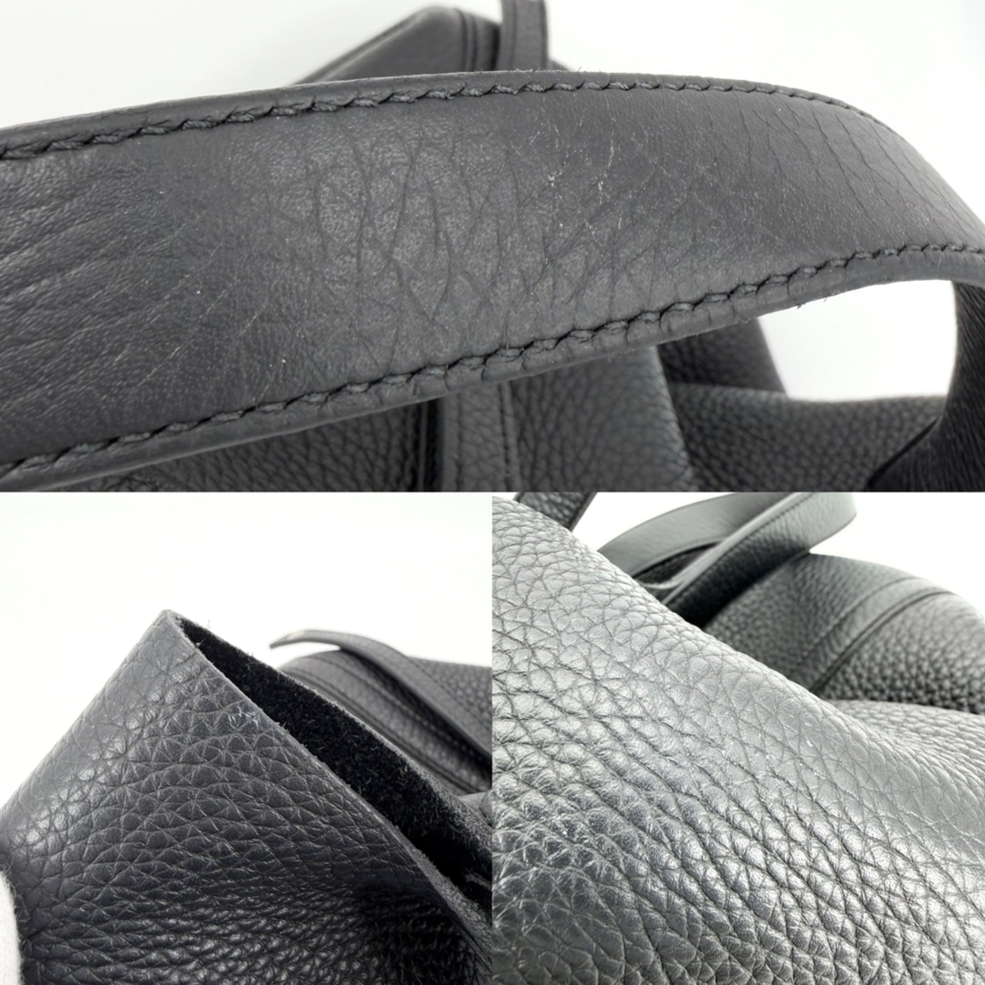 Hermes Black Leather Handbag (Pre-Owned)