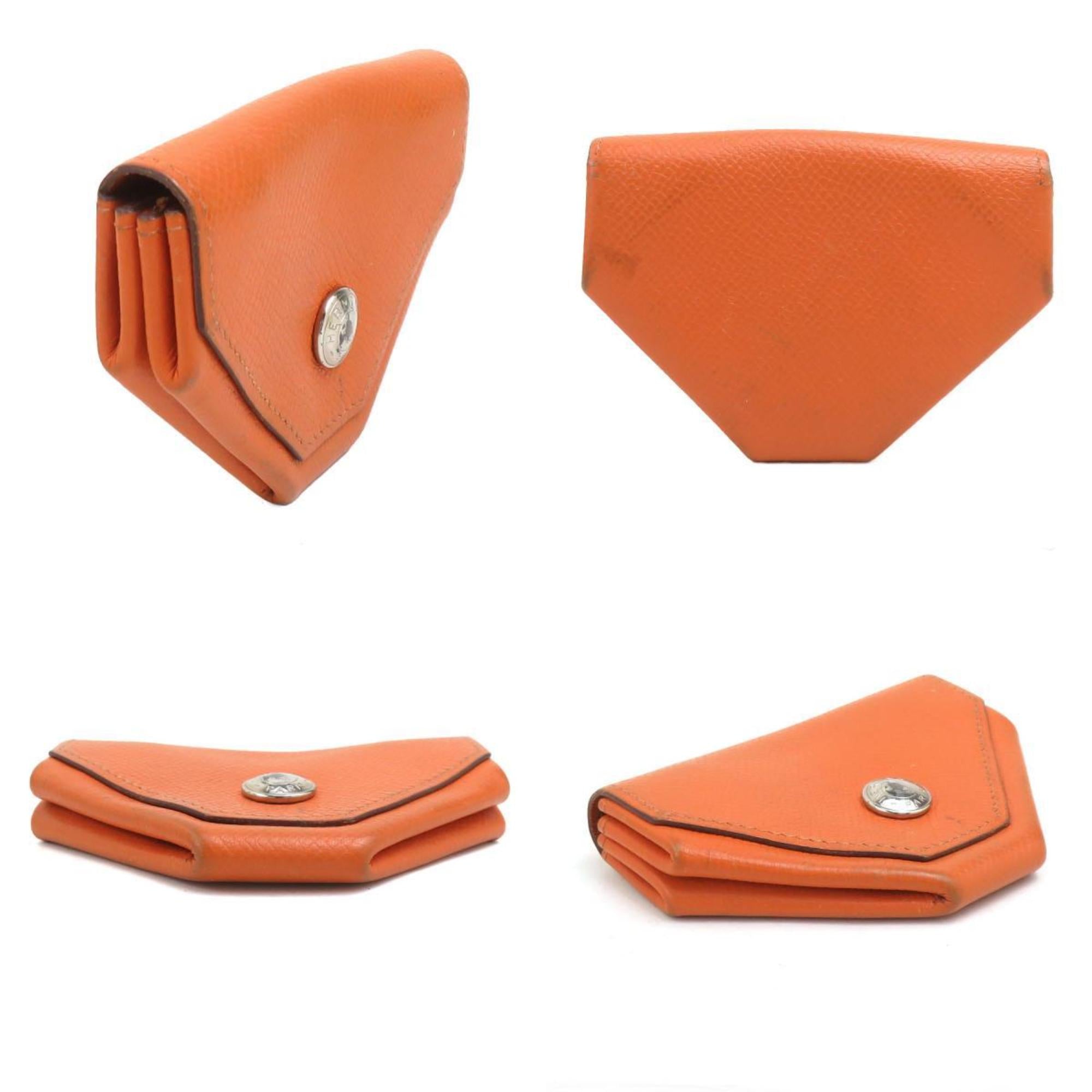 Hermes Orange Epsom Leather Coin Purse/Coin Case (Pre-Owned)