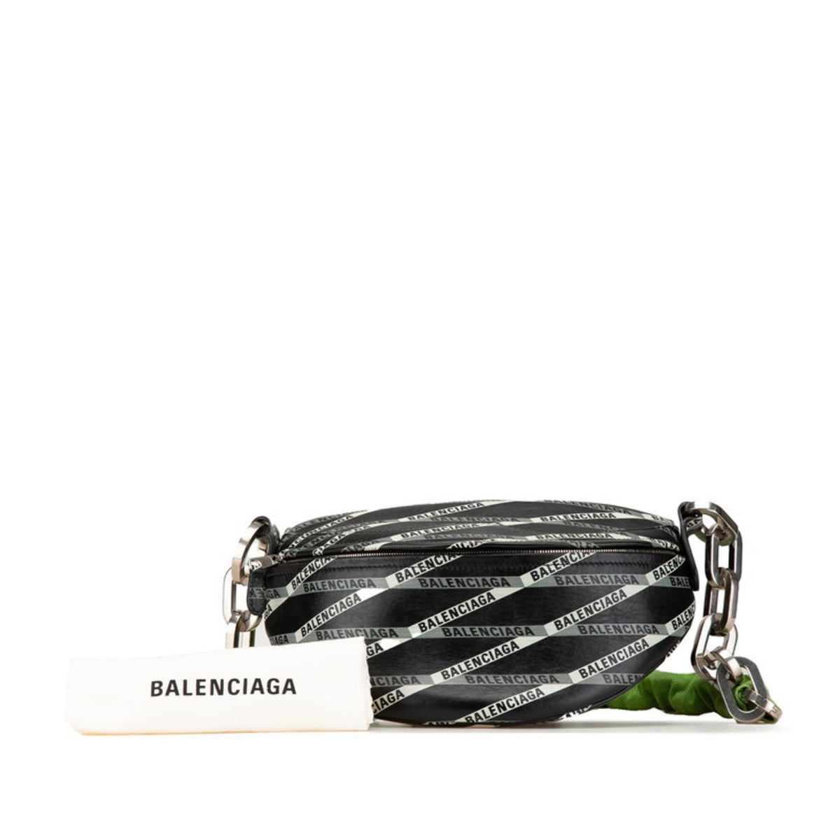 Balenciaga Black Green Leather Fanny Pack (Pre-Owned)