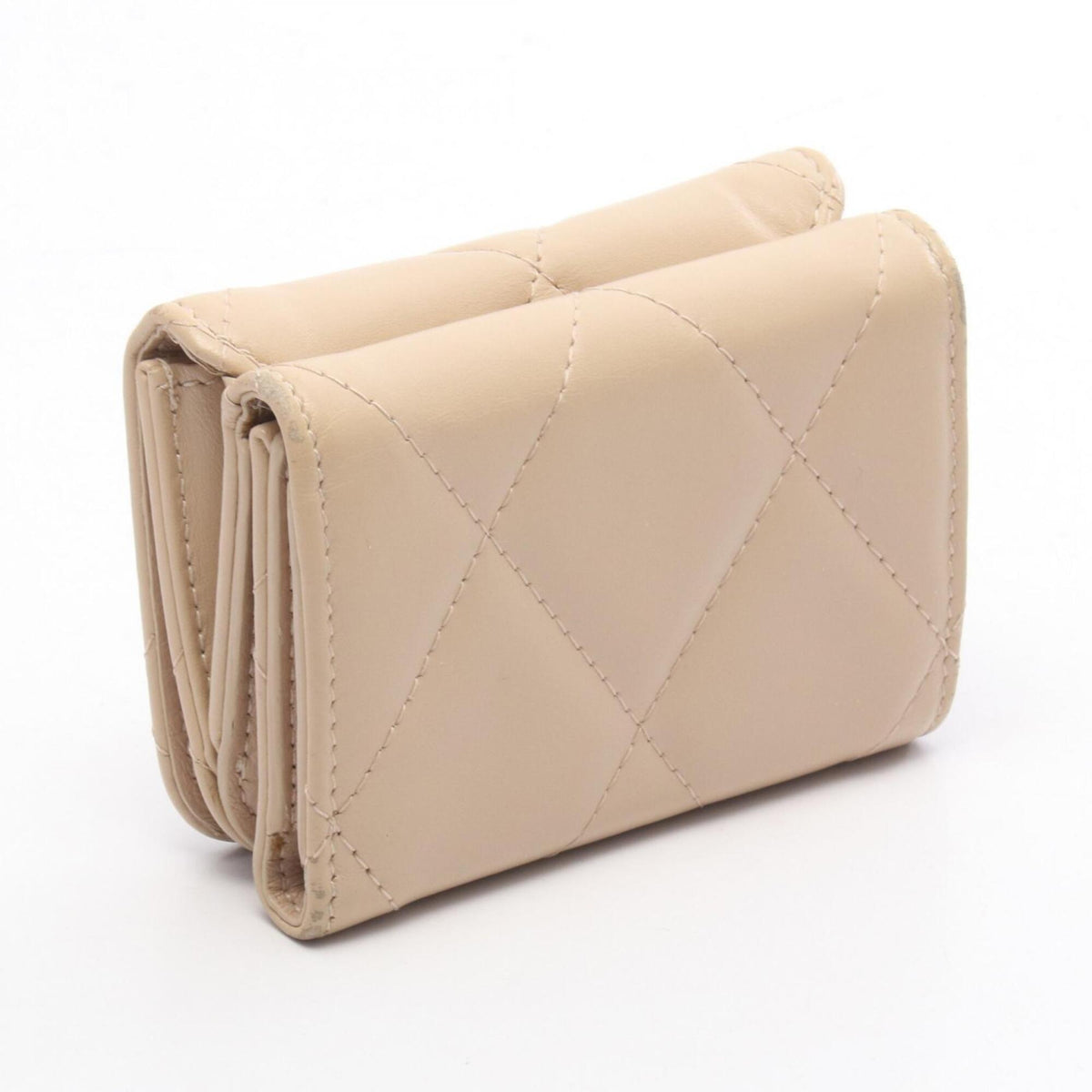 Balenciaga Beige Leather Wallet (Tri-Fold) (Pre-Owned)