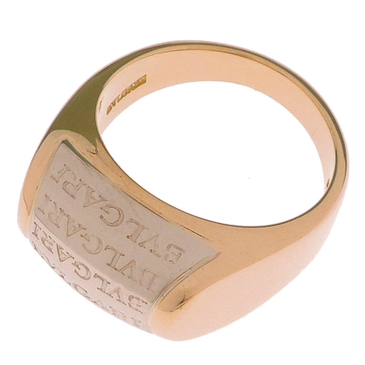 Bvlgari Yellow Gold (18K) White Gold (18K) Band Ring (Pre-Owned)