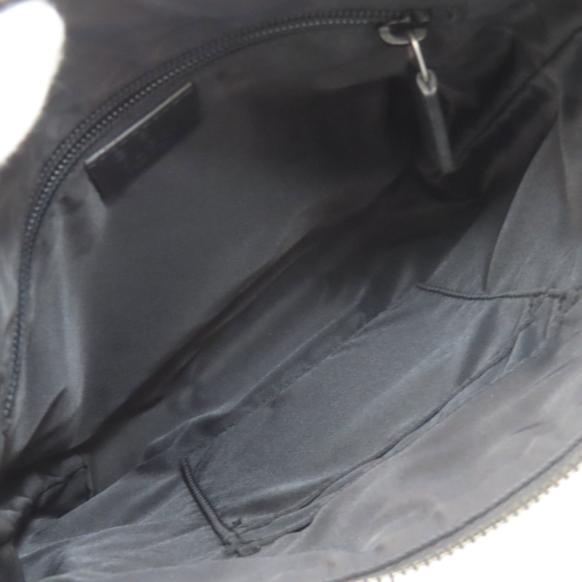 Gucci Sherry Line Black Canvas Leather Shoulder Bag (Pre-Owned)