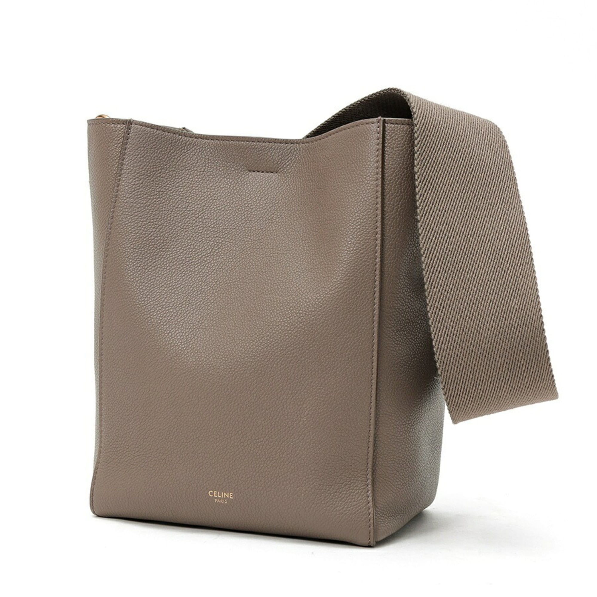 Celine Grayish Leather Shoulder Bag (Pre-Owned)