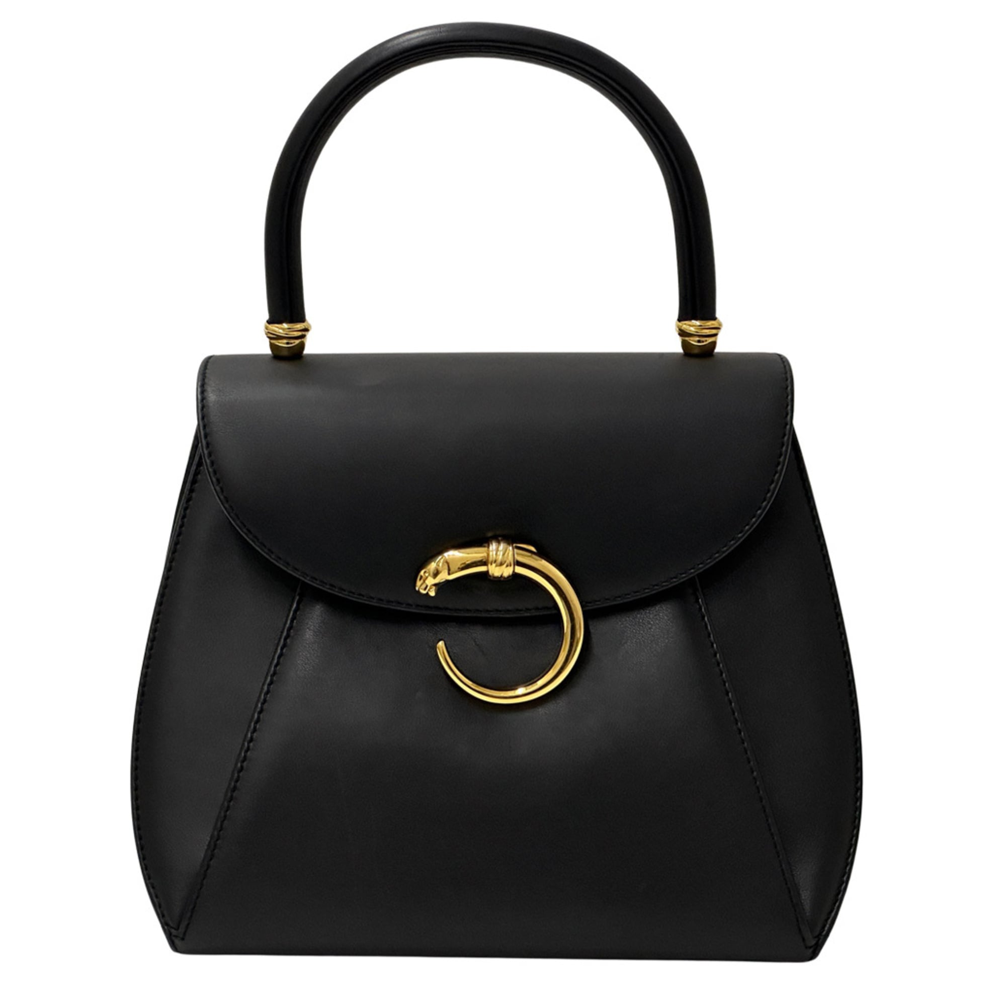 Cartier Black Leather Handbag Pouch (Pre-Owned)