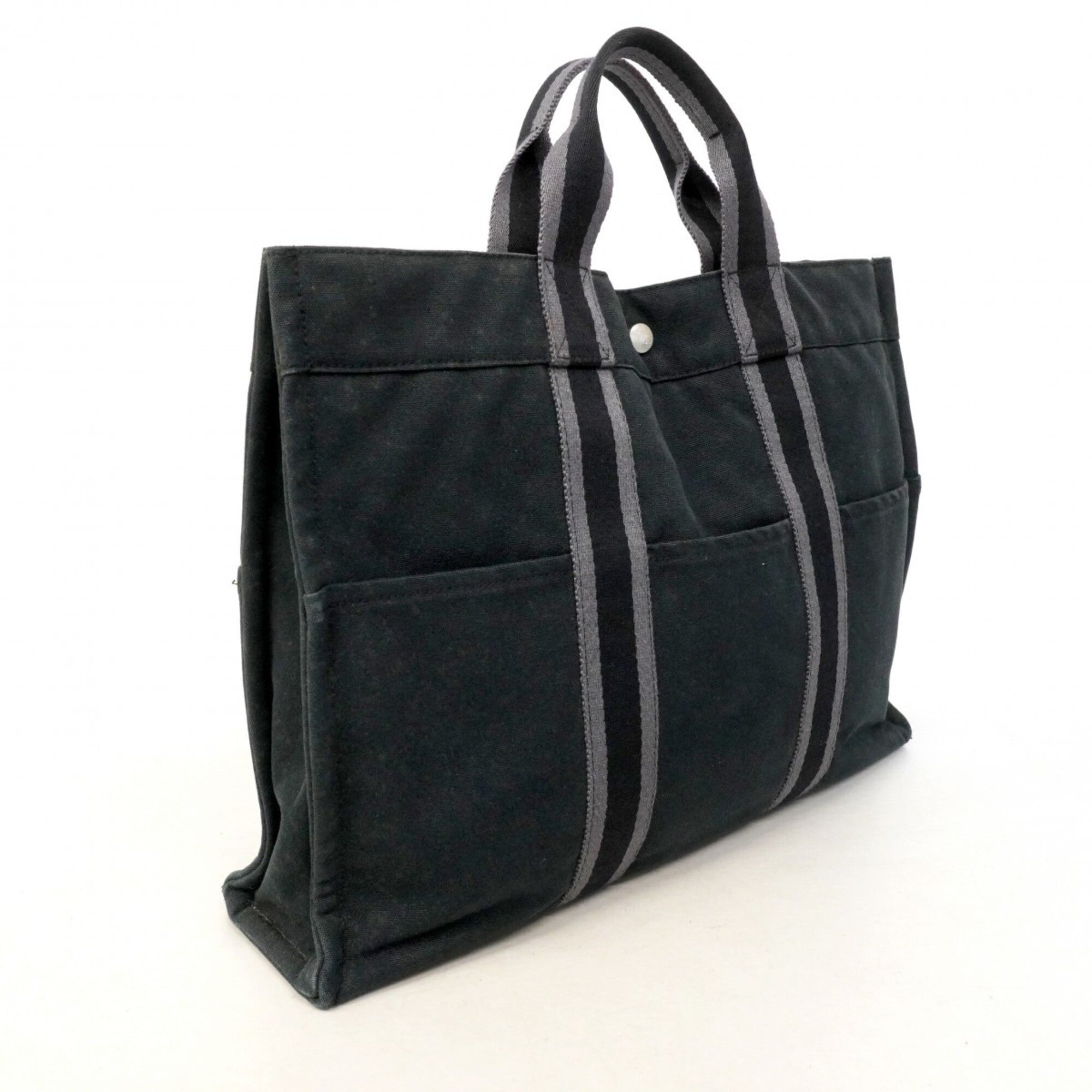 Hermes Black Canvas Tote Bag (Pre-Owned)