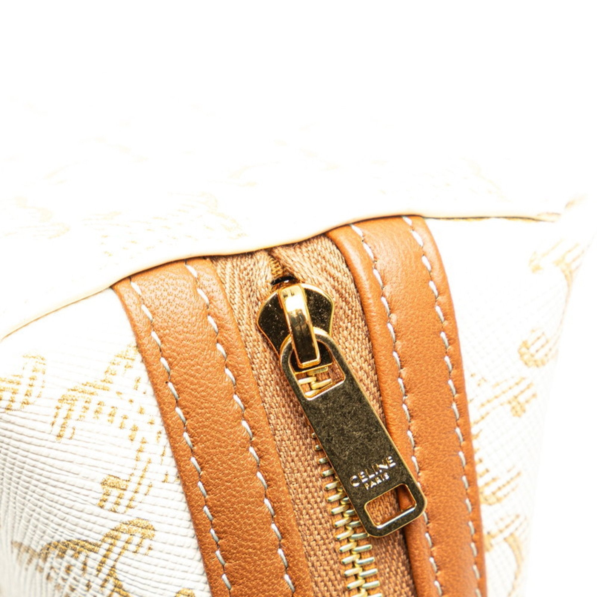 Celine Brown White Pvc Leather Shoulder Bag (Pre-Owned)