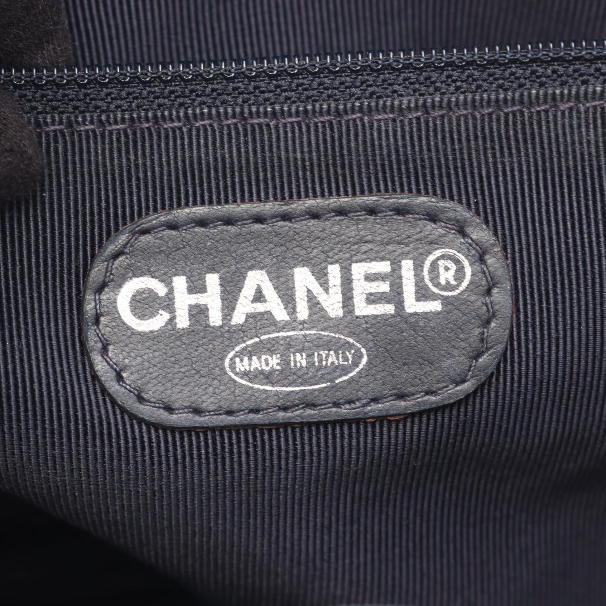 Chanel Black Grained Calfskin Backpack Handbag (Pre-Owned)