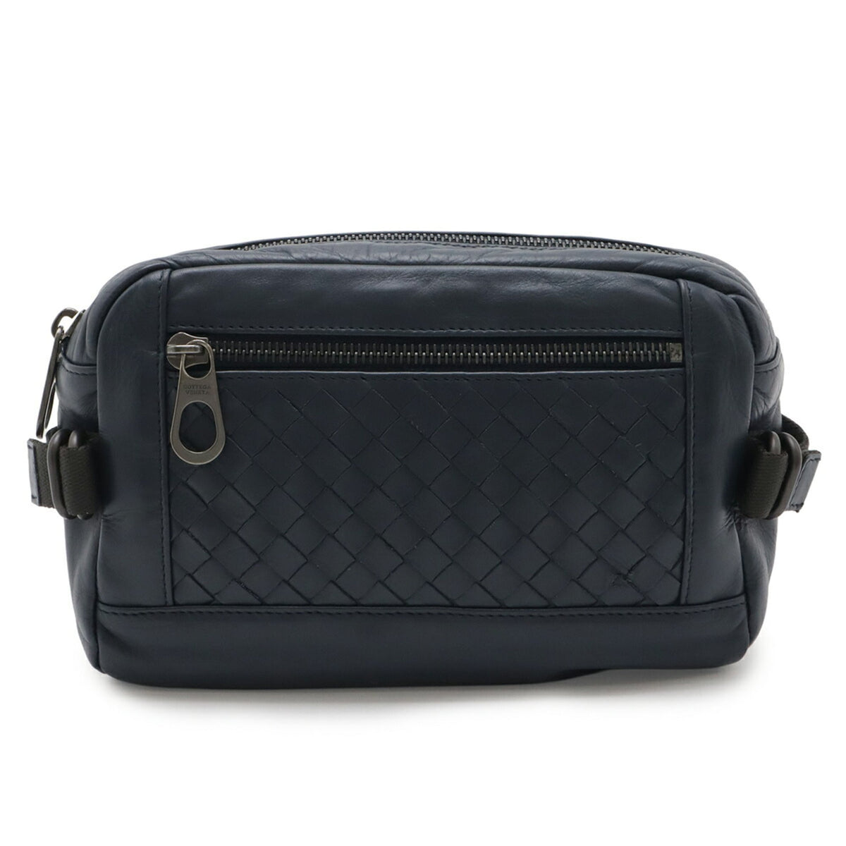 Bottega Veneta Intrecciato Navy Leather Sling Bag (Pre-Owned)