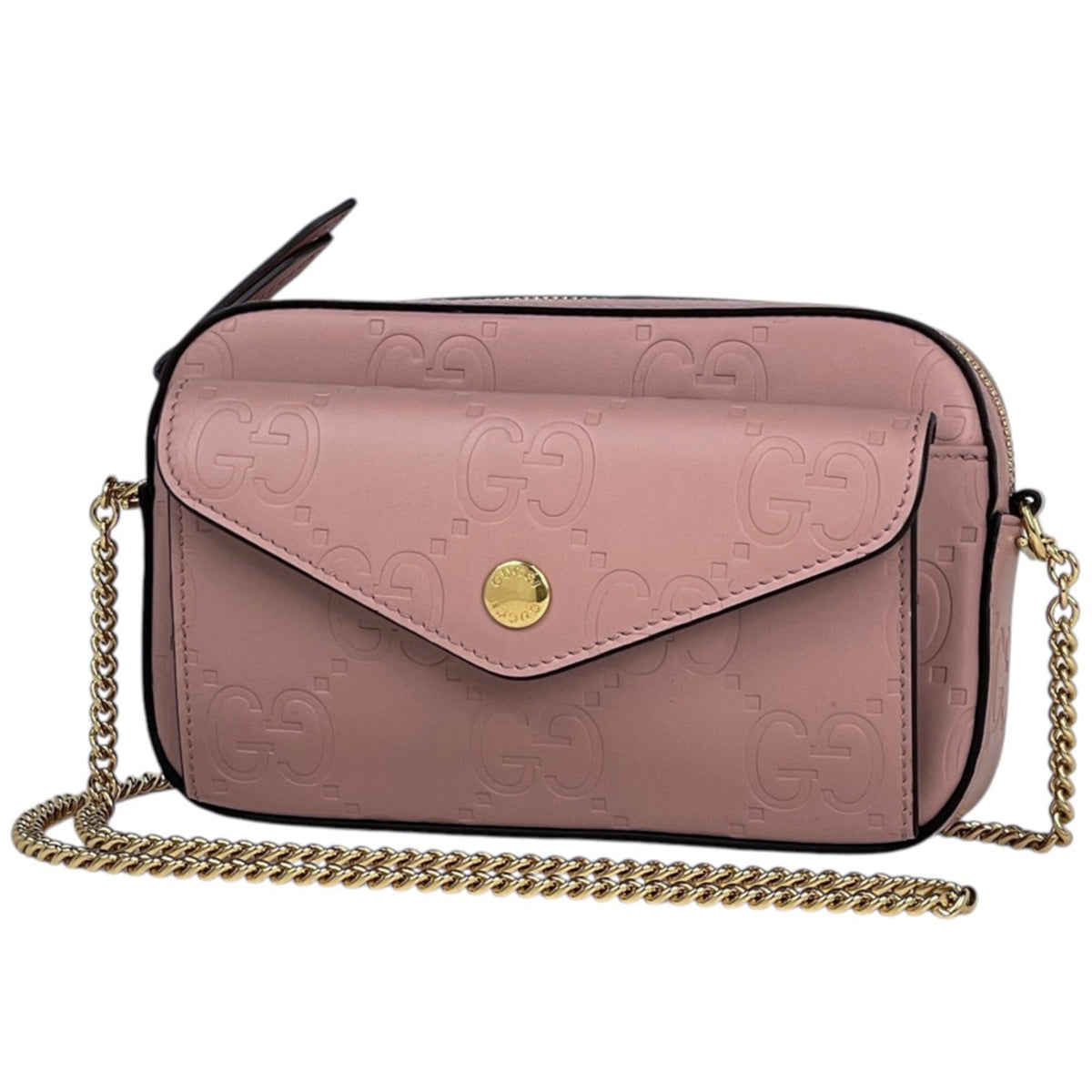 Gucci Pink Leather Shoulder Bag (Pre-Owned)
