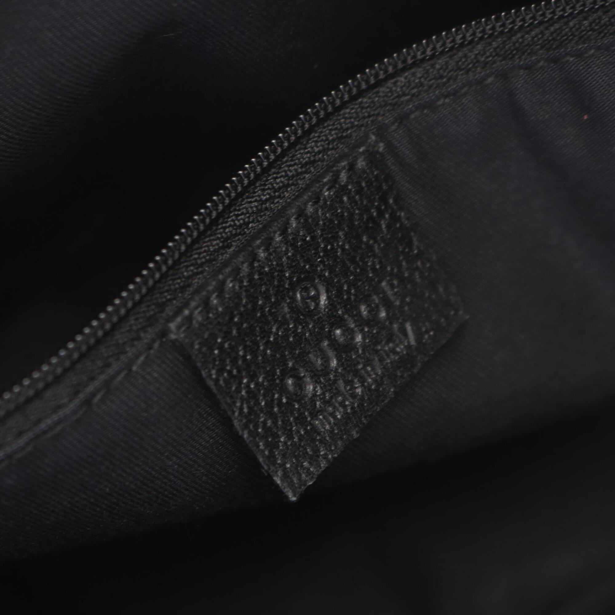 Gucci Black Canvas Leather Shoulder Bag (Pre-Owned)