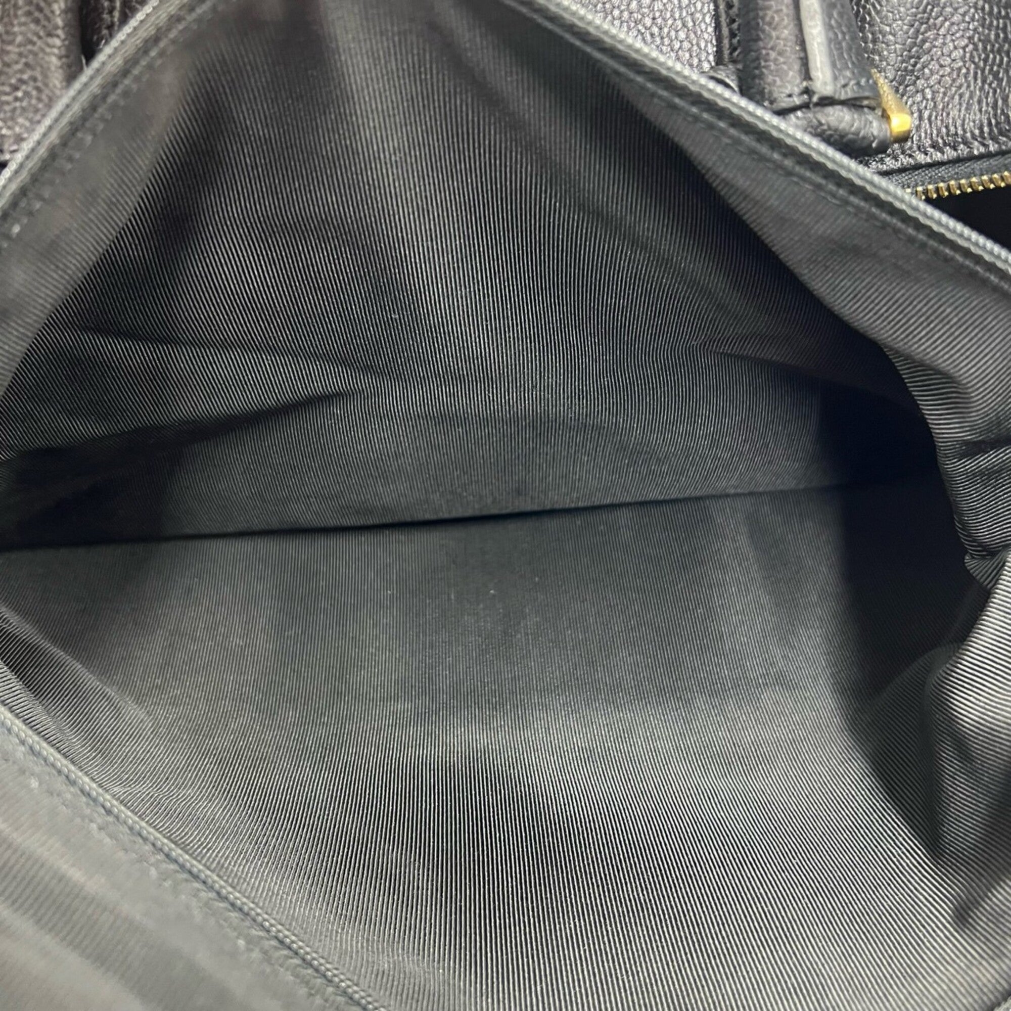 Chanel Black Grained Calfskin Boston Bag Shoulder Bag (Pre-Owned)