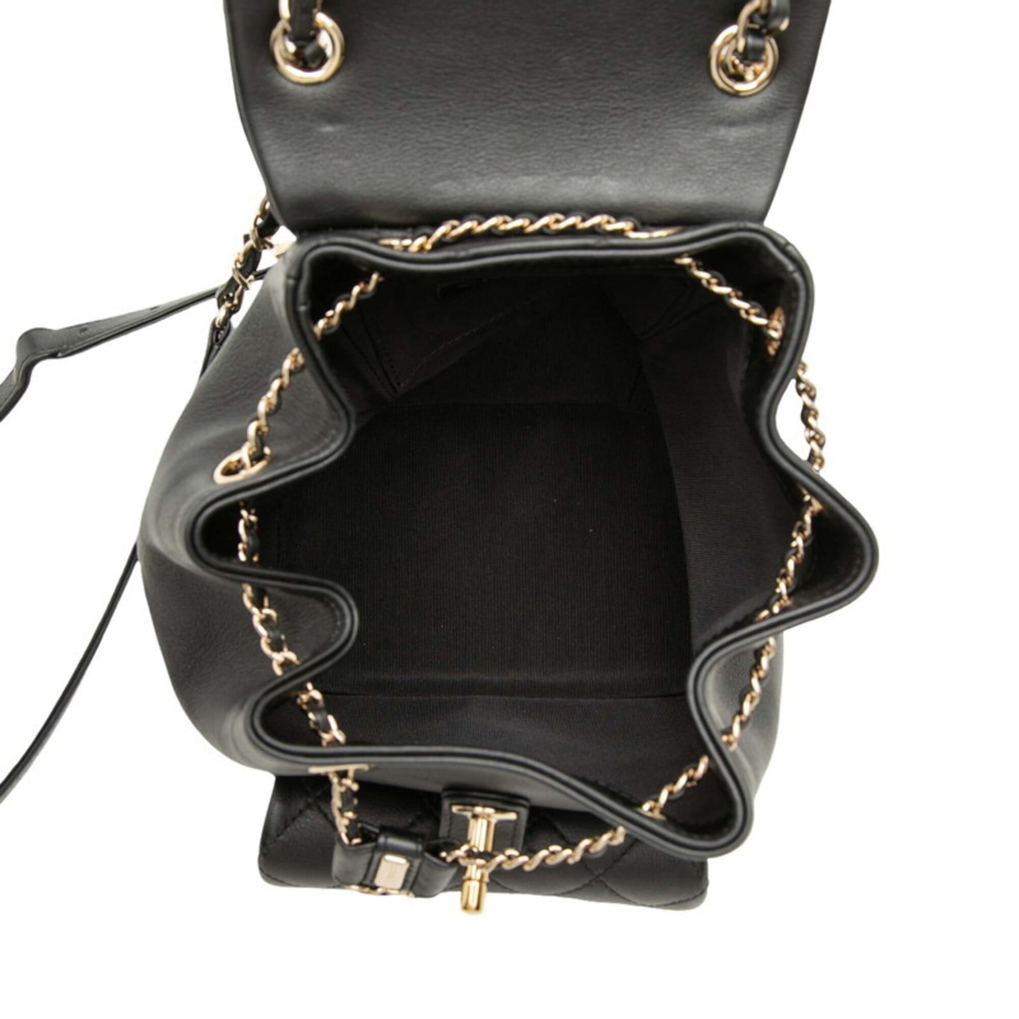 Chanel Matelasse Black Leather Backpack (Pre-Owned)