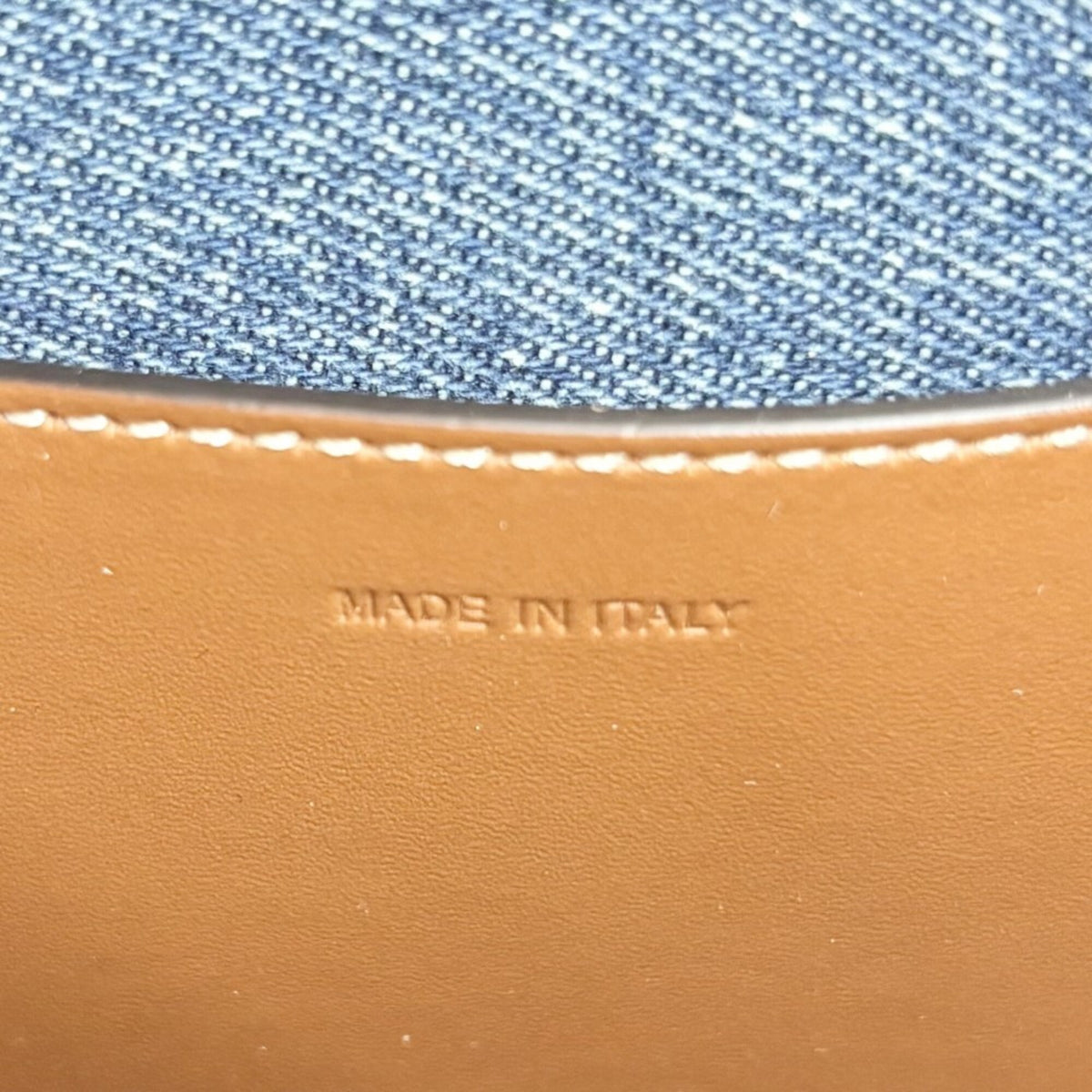 Celine Brown Denim Leather Shoulder Bag (Pre-Owned)
