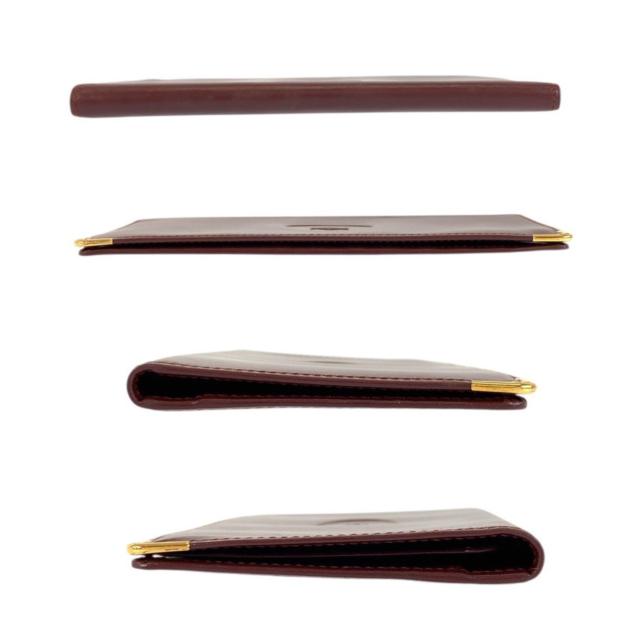 Cartier Bordeaux Leather Long Bill Wallet (Bi-Fold) (Pre-Owned)