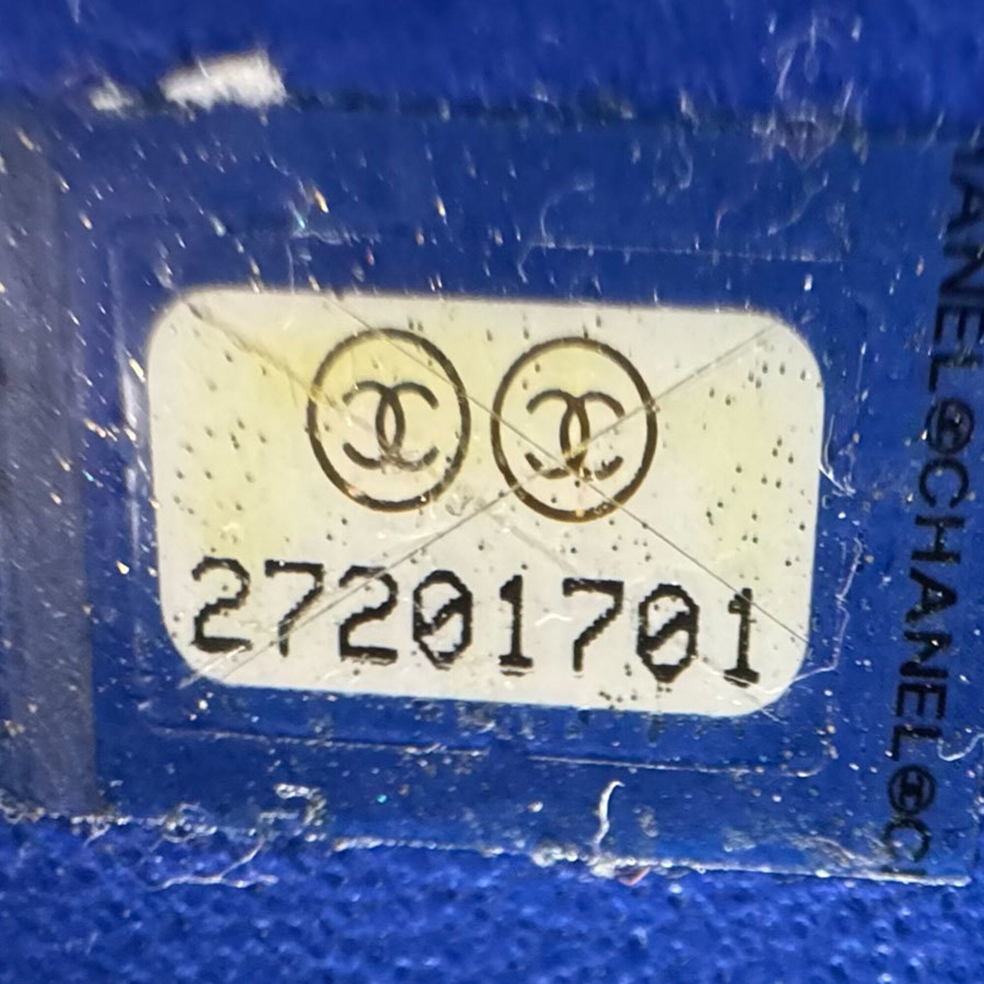 Chanel Blue Red Color White Grained Calfskin Shoulder Bag (Pre-Owned)