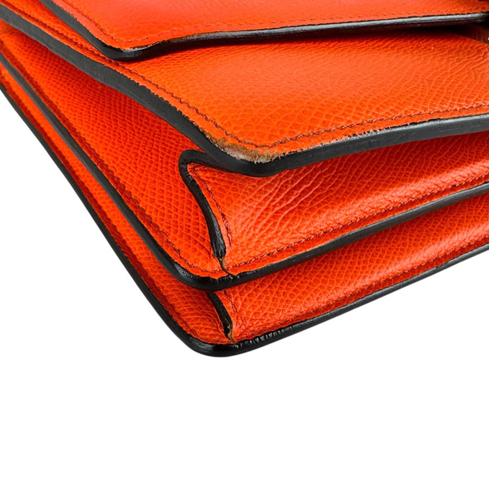 Celine Neon Orange Leather Shoulder Bag (Pre-Owned)
