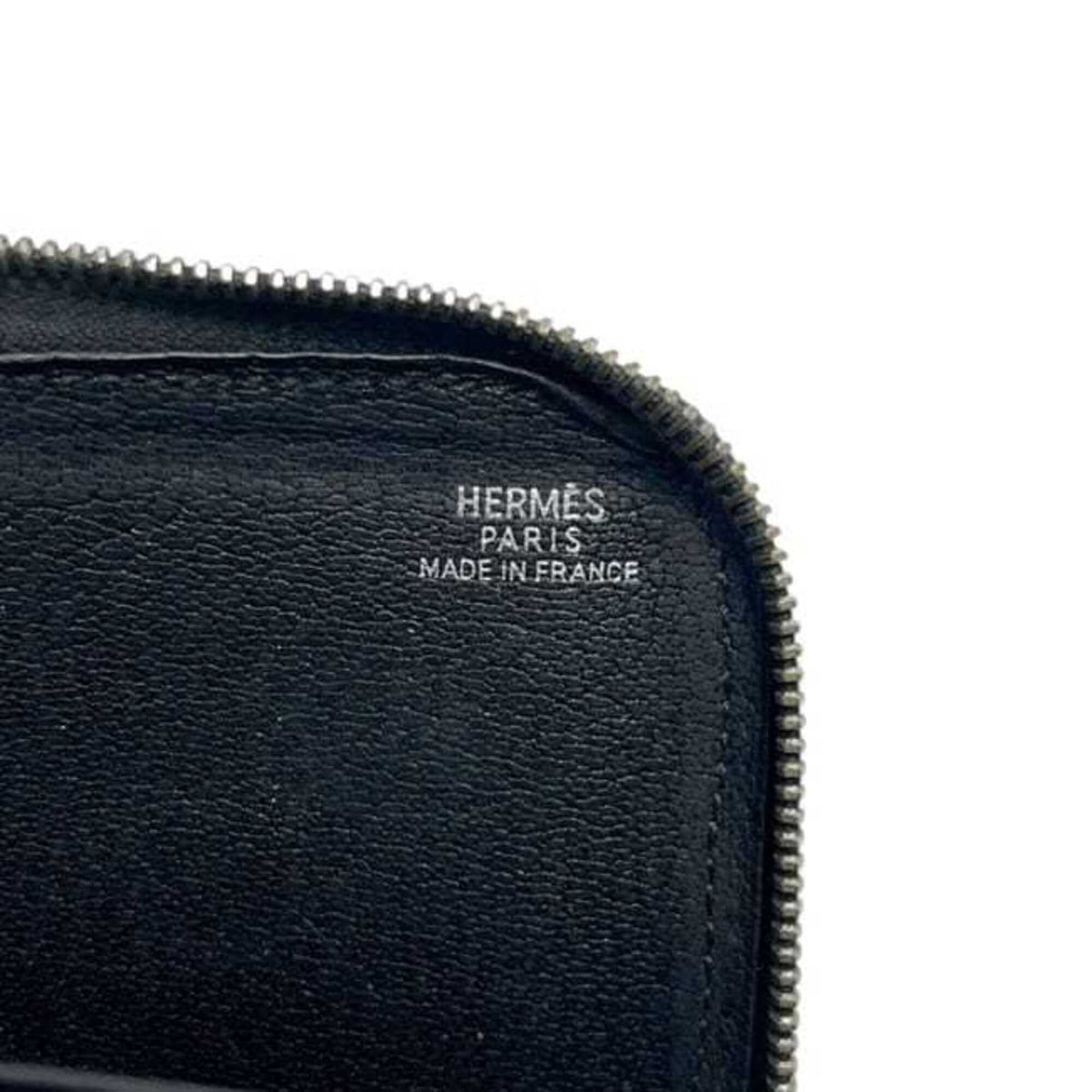 Hermes Black Box Calf Leather Coin Purse/Coin Case (Pre-Owned)