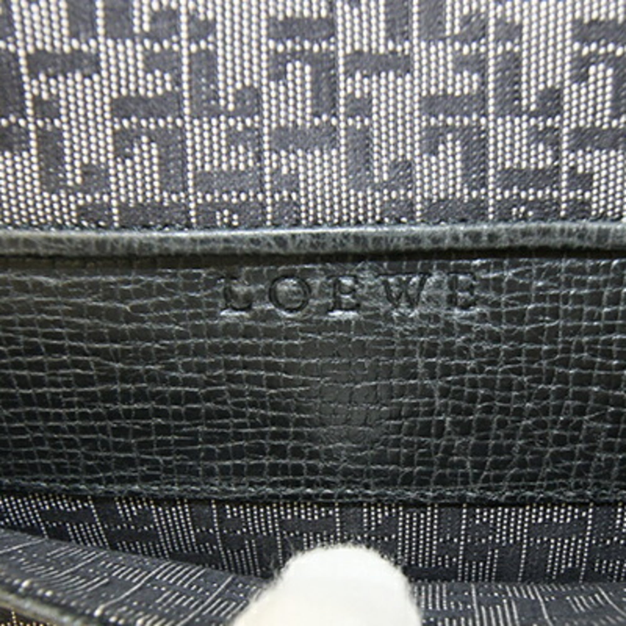Loewe Black Gray Canvas Leather Handbag Shoulder Bag (Pre-Owned)