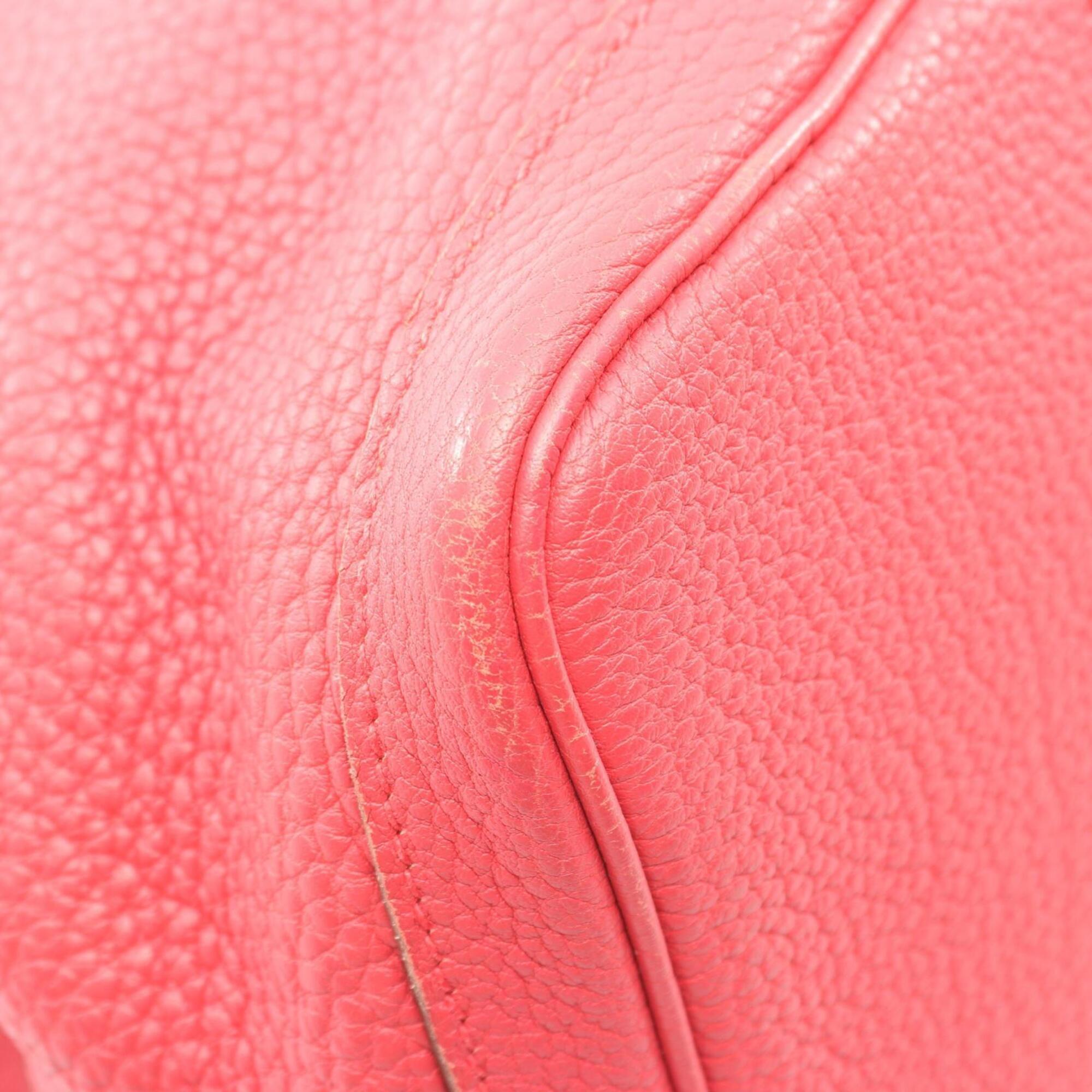 Hermes Pink Leather Handbag Tote Bag (Pre-Owned)
