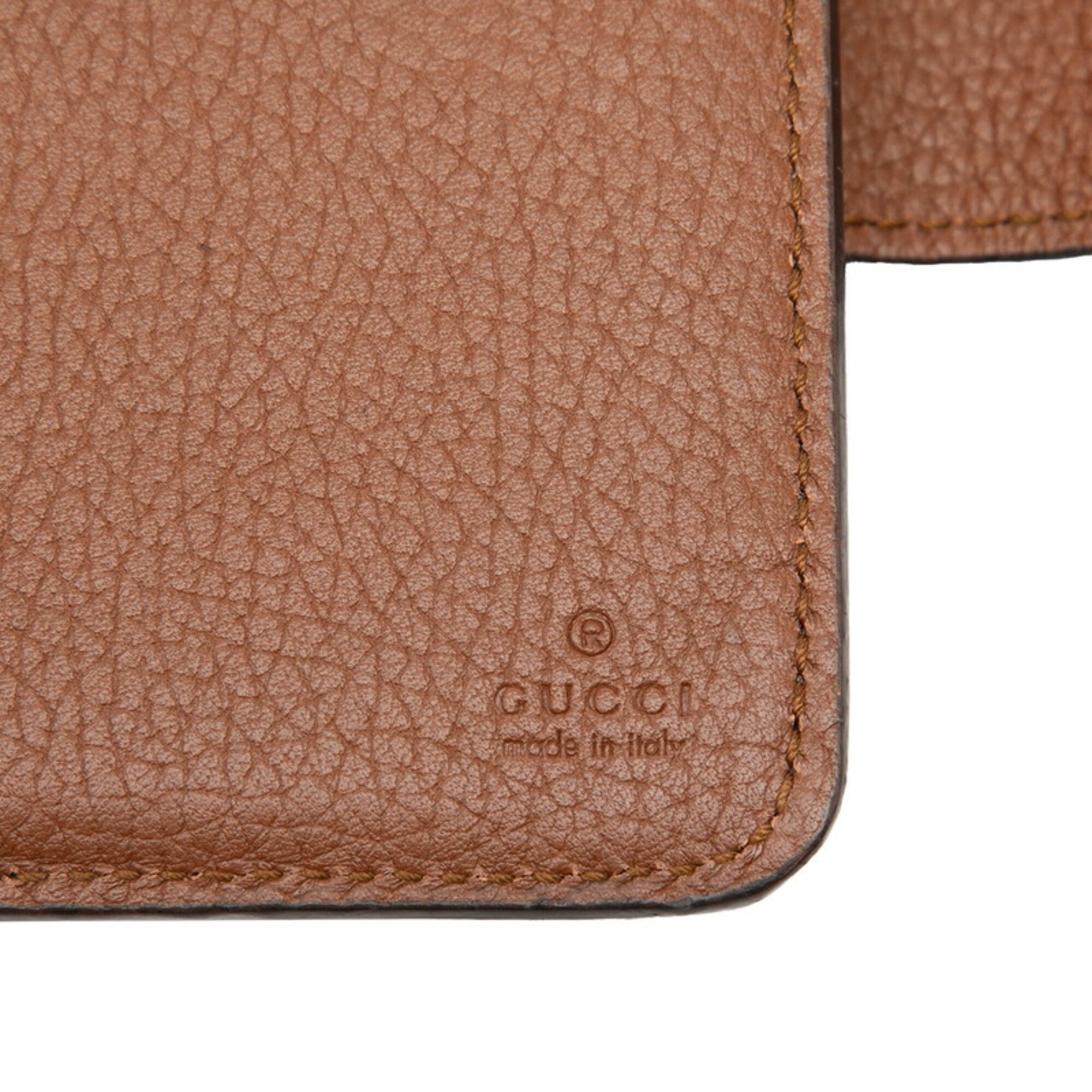 Gucci Bamboo Brown Leather Wallet (Bi-Fold) (Pre-Owned)