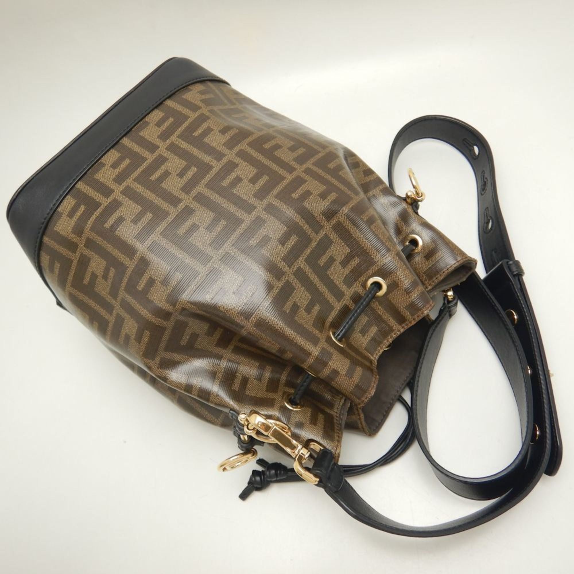 Fendi Brown Coated Canvas Shoulder Bag (Pre-Owned)