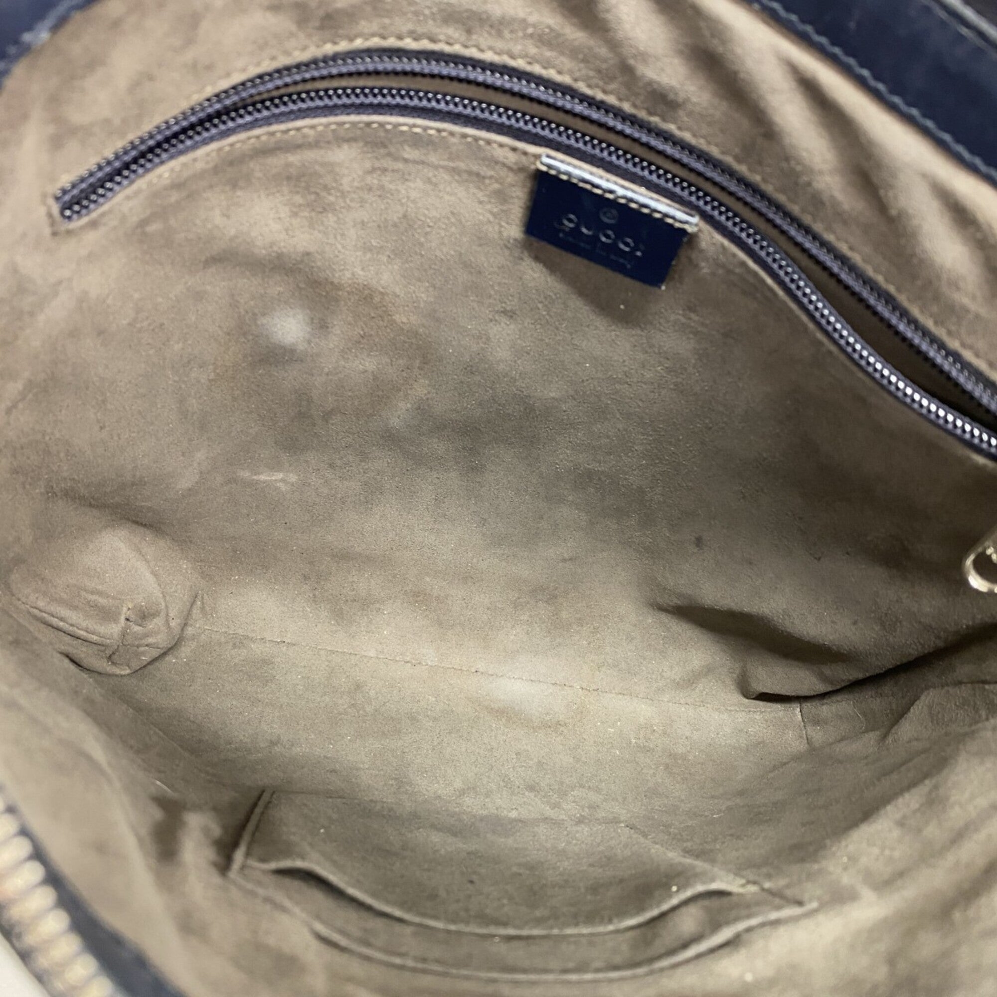 Gucci Navy Leather Shoulder Bag (Pre-Owned)