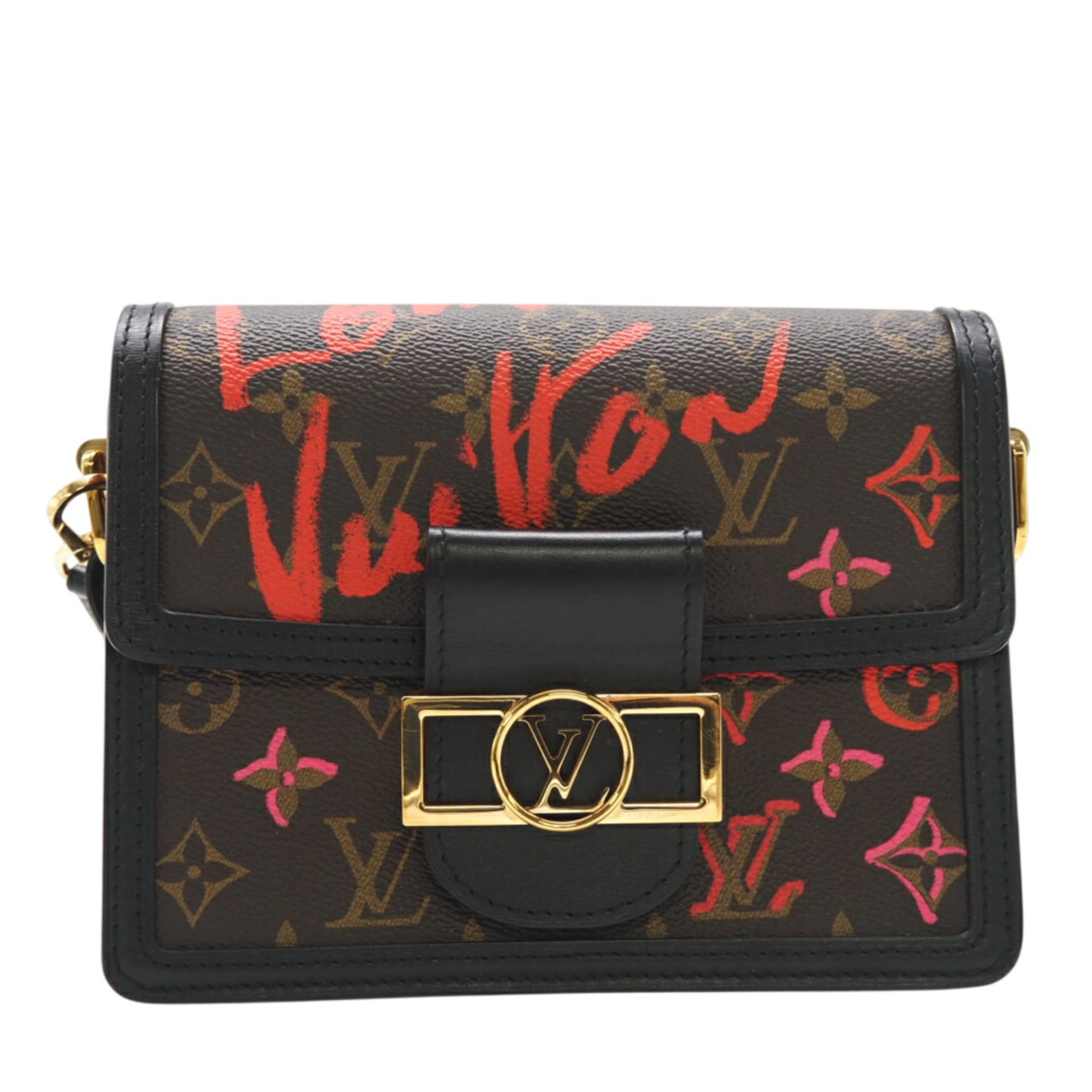 Louis Vuitton Brown Red Color Coated Canvas Shoulder Bag (Pre-Owned)