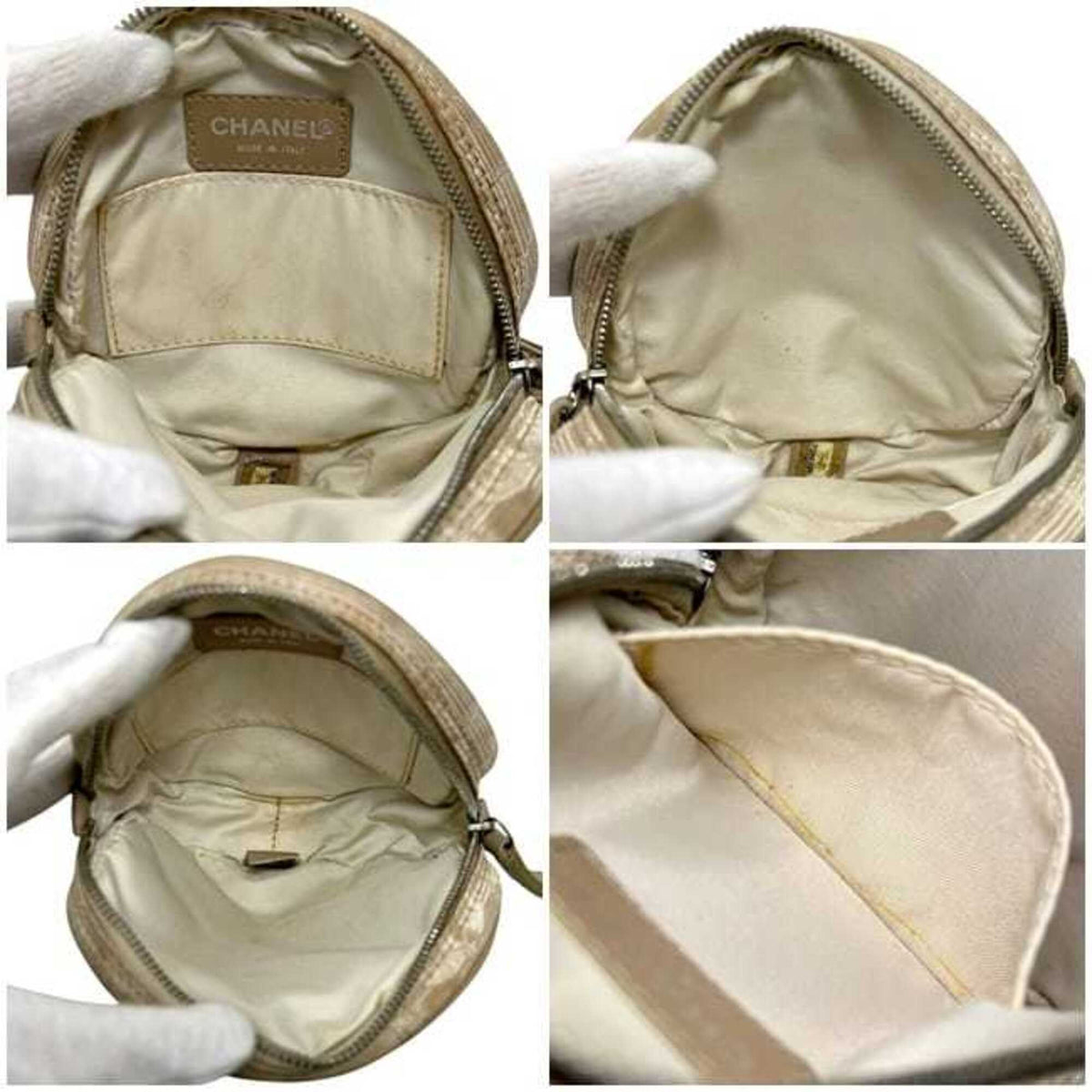 Chanel Beige Nylon Pouch (Pre-Owned)