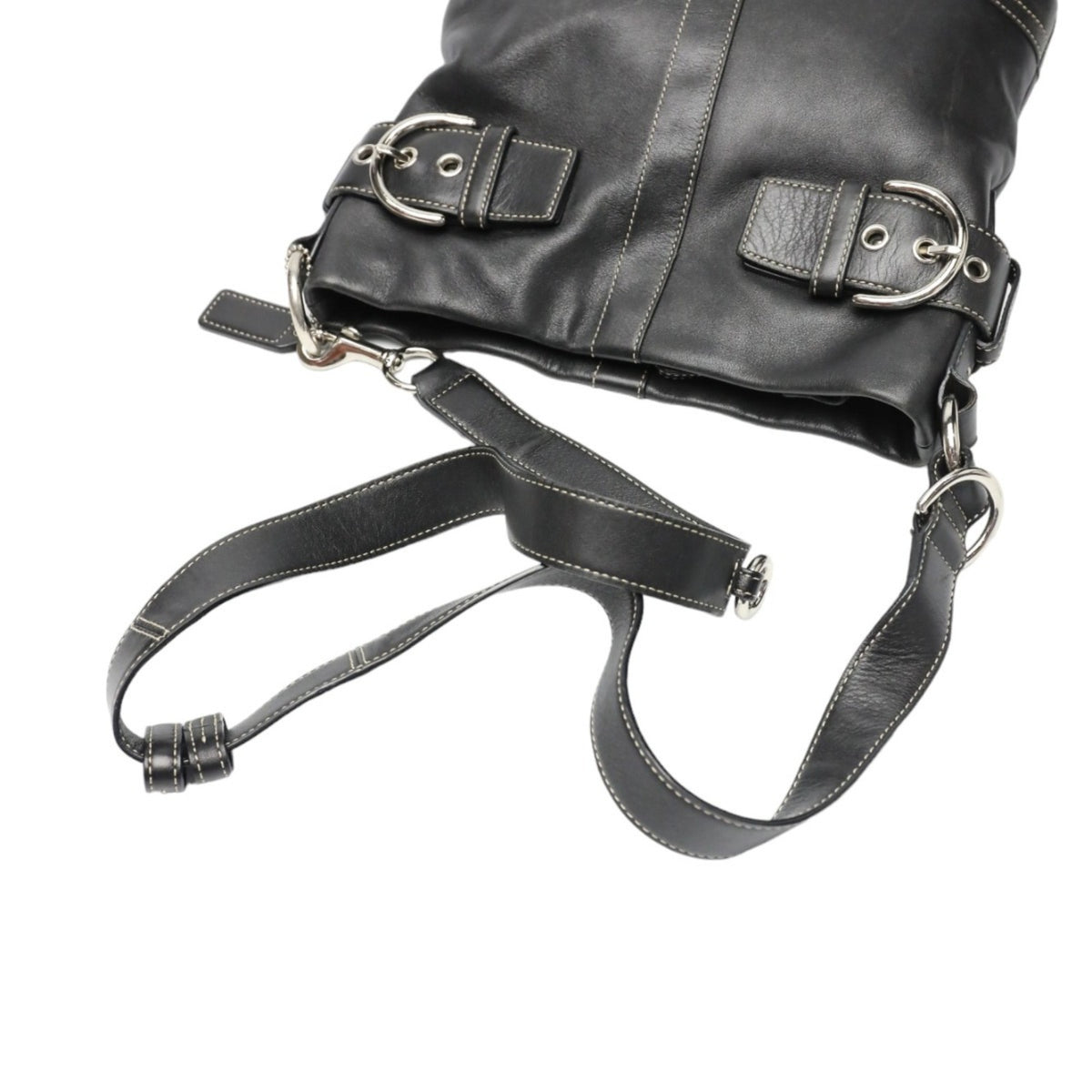 Coach Black Leather Shoulder Bag (Pre-Owned)