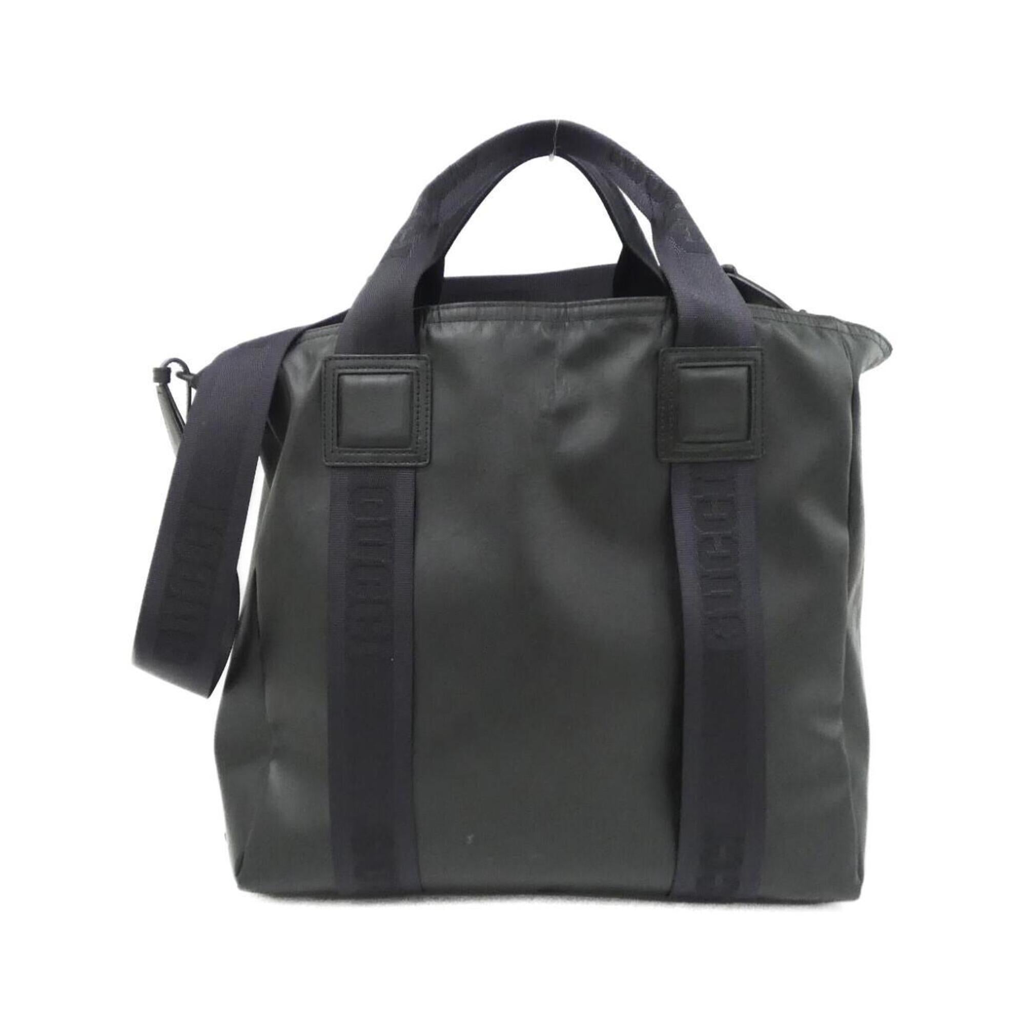 Gucci Black Gg Canvas Leather Handbag (Pre-Owned)