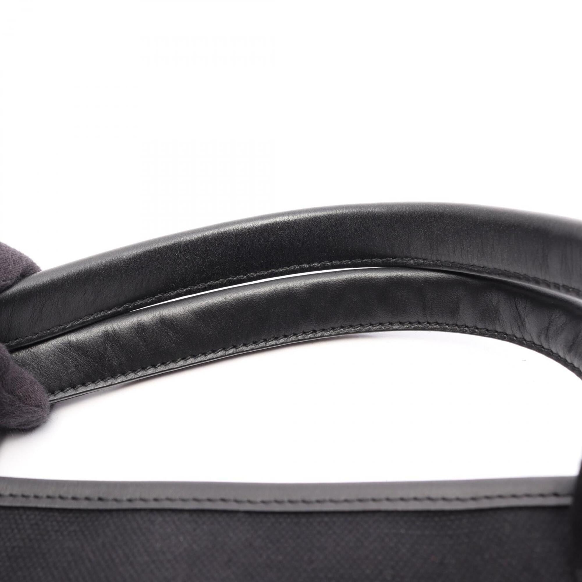 Balenciaga Black Navy Leather Canvas Handbag Tote Bag (Pre-Owned)