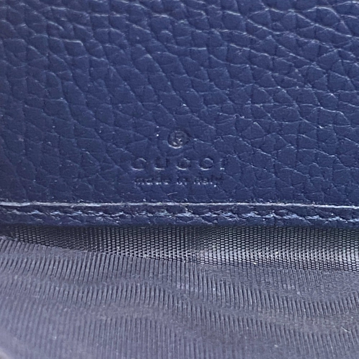 Gucci Navy Leather Long Wallet (Bi-Fold) (Pre-Owned)