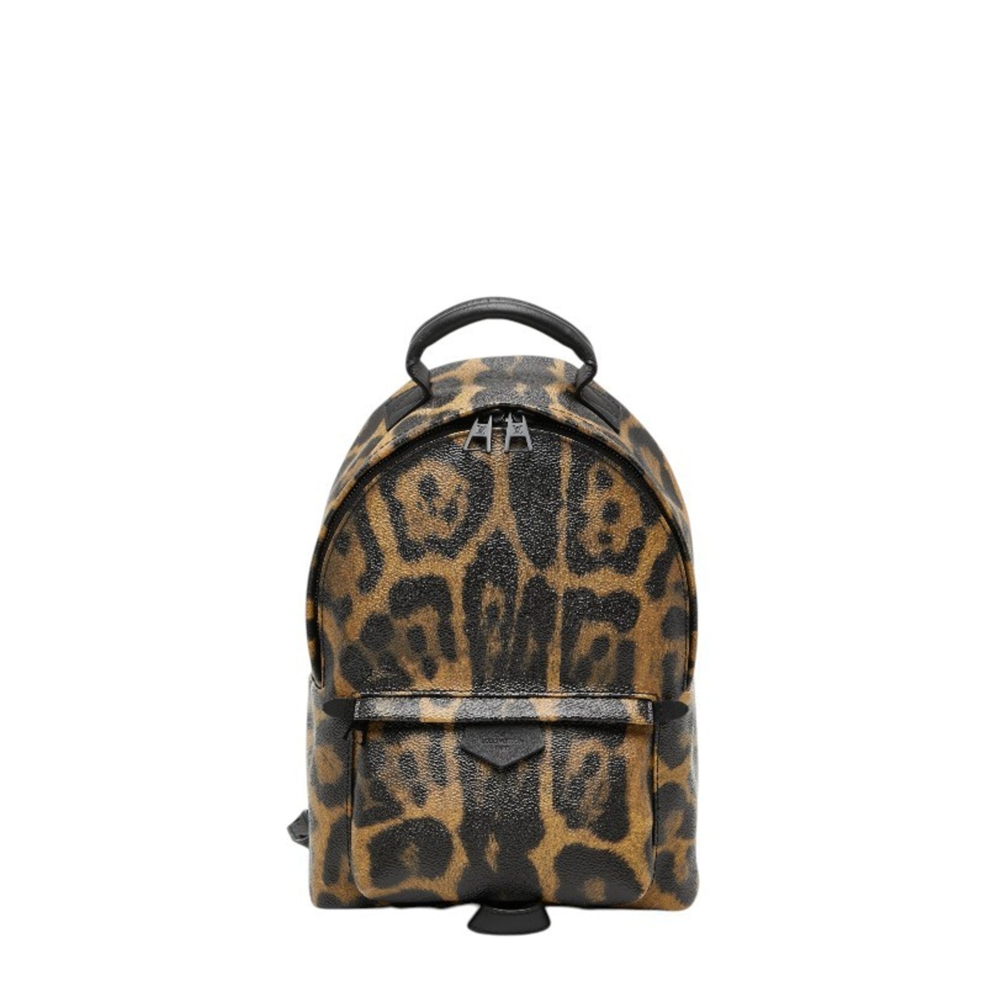 Louis Vuitton Black Brown Leopard Pvc Leather Backpack Basket (Pre-Owned)