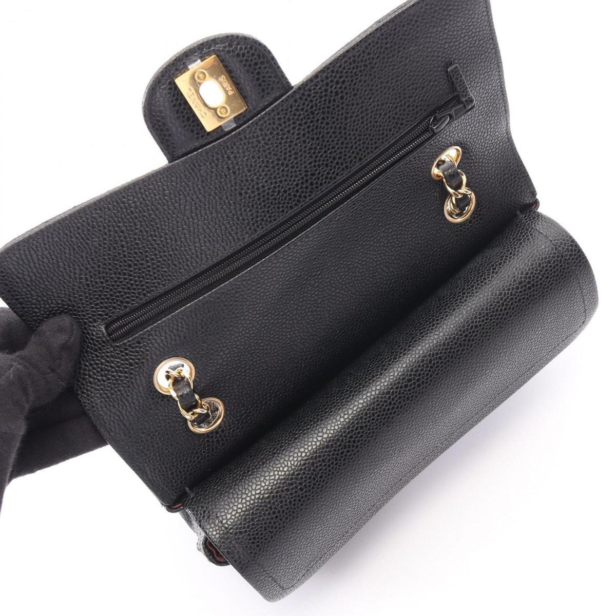 Chanel Black Leather Handbag Shoulder Bag (Pre-Owned)