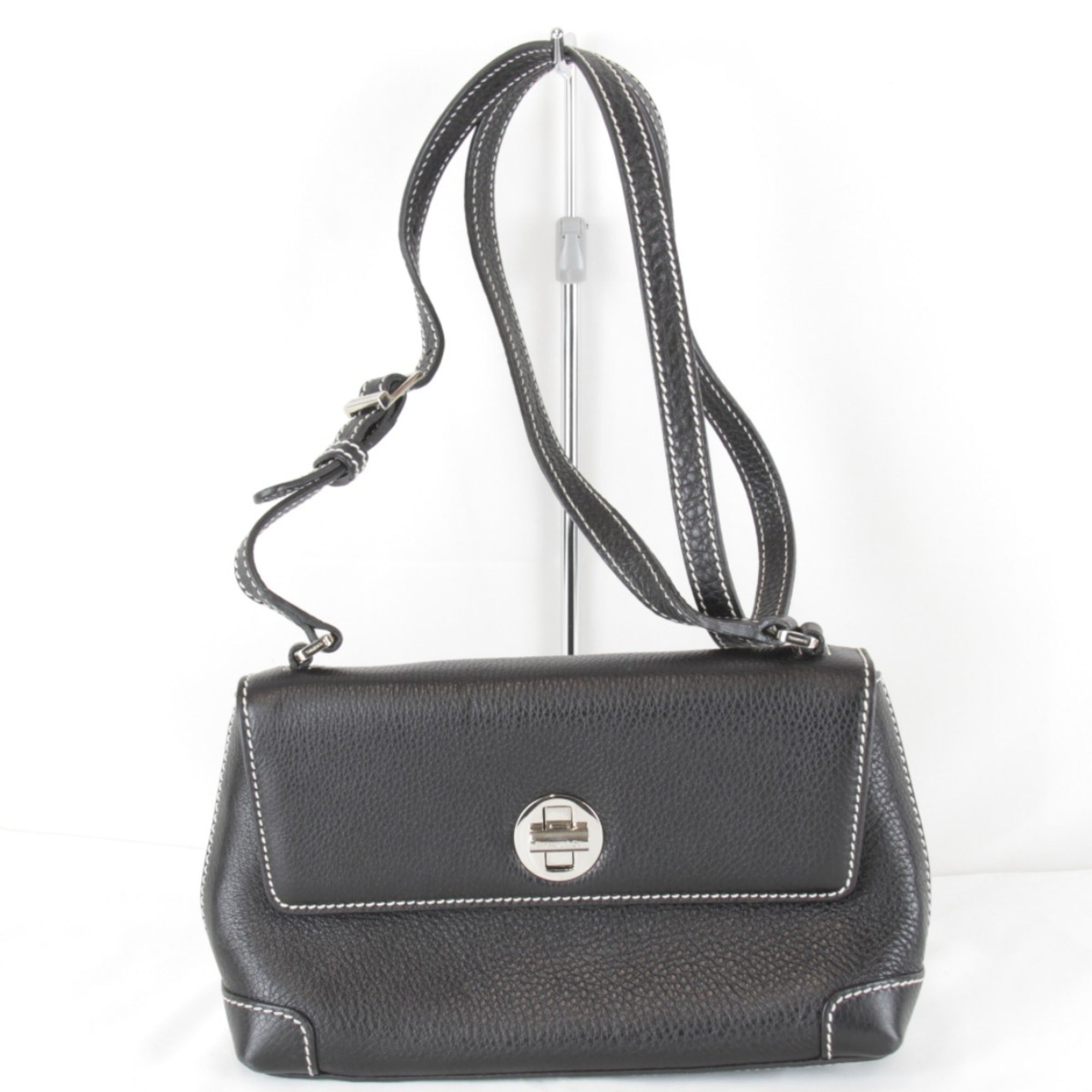 Tiffany Black Leather Shoulder Bag (Pre-Owned)
