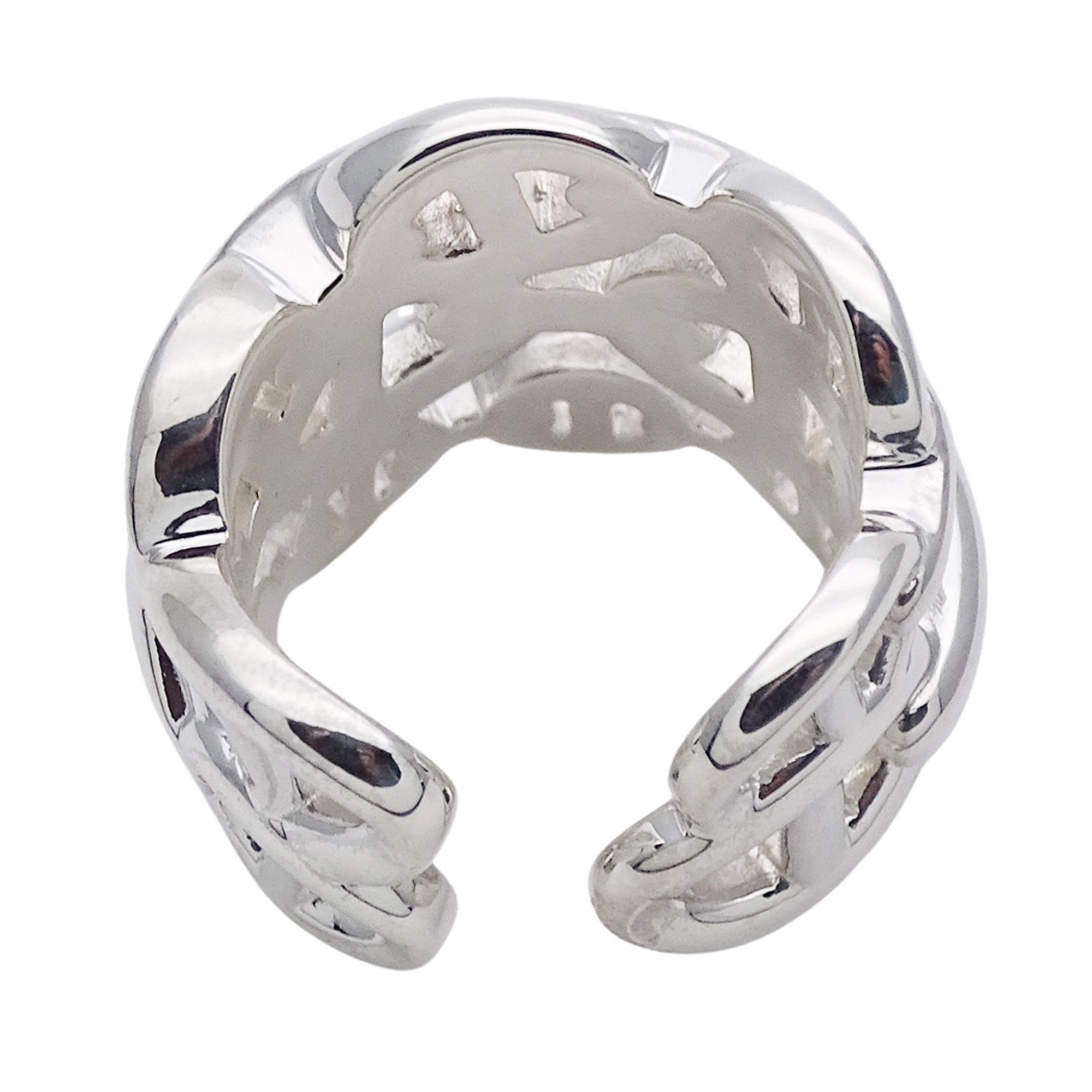 Hermes Silver Silver 925 Band Ring (Pre-Owned)