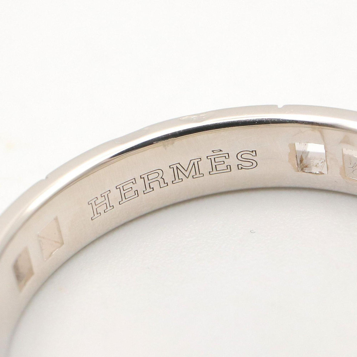 Hermes Silver White Gold (18K) Band Ring (Pre-Owned)