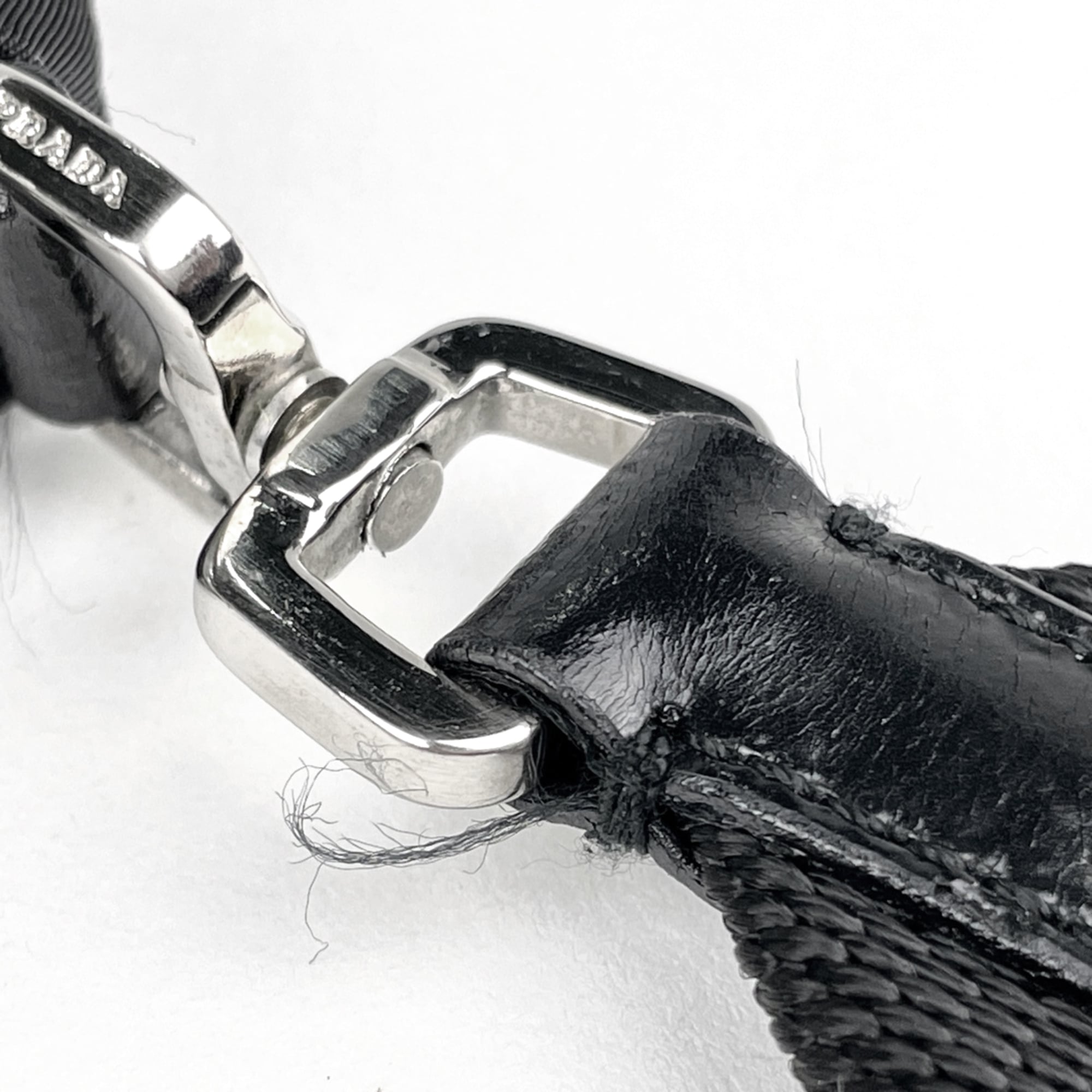 Prada Black Nero Nylon Leather Shoulder Bag (Pre-Owned)