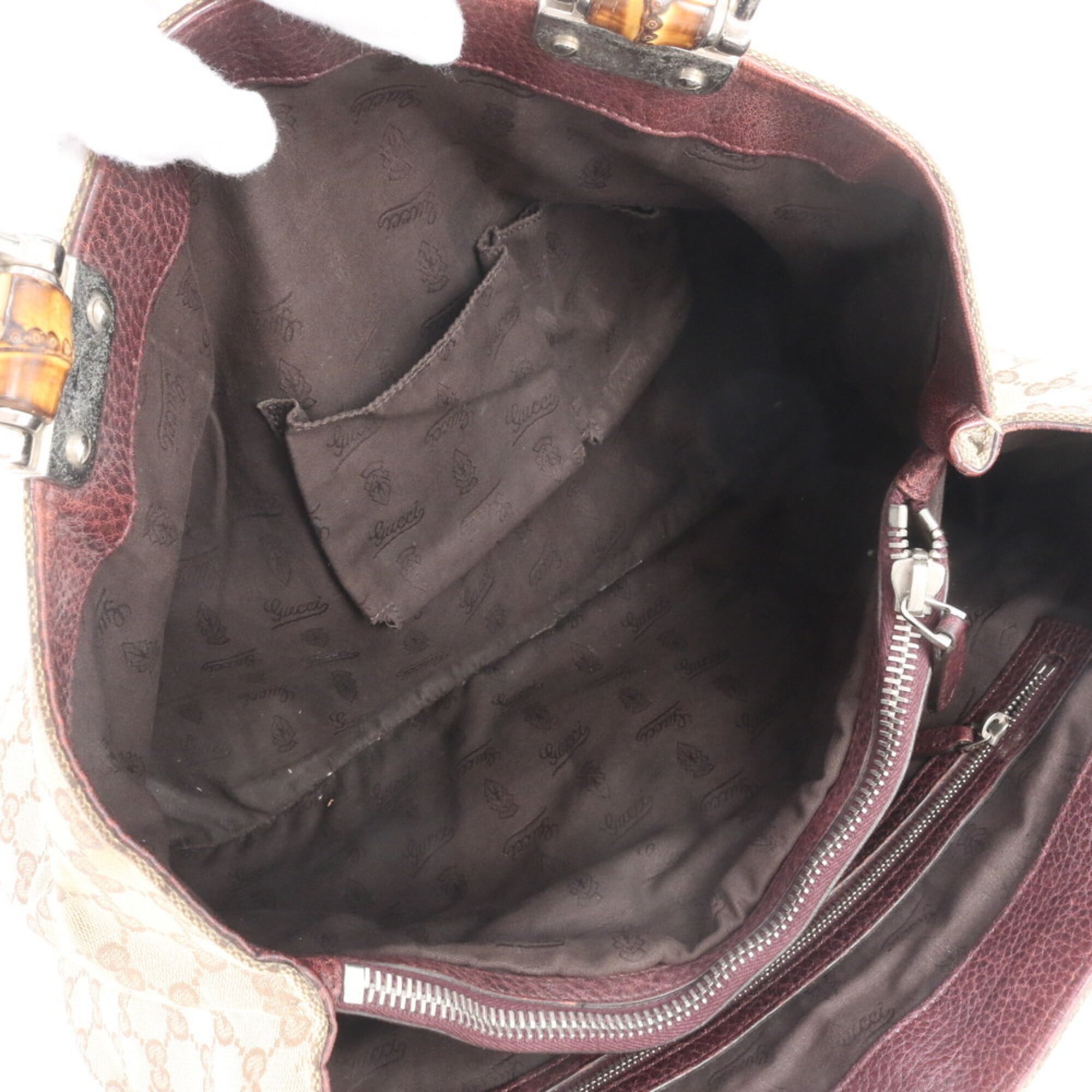 Gucci Brown Gg Canvas Handbag Shoulder Bag Tote Bag (Pre-Owned)