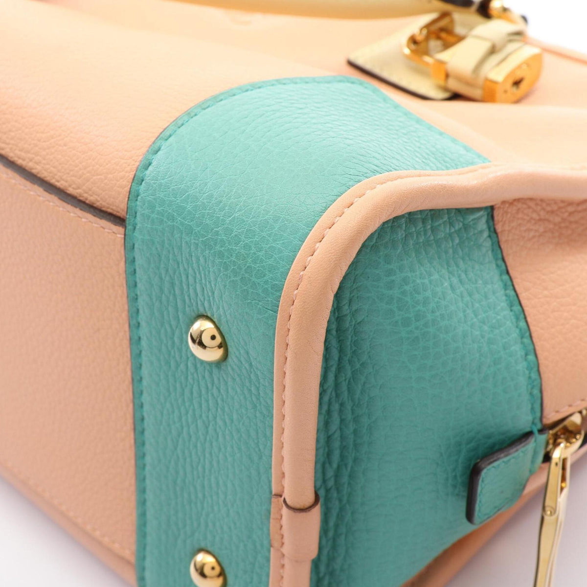 Loewe Green Pink Yellow Leather Handbag (Pre-Owned)