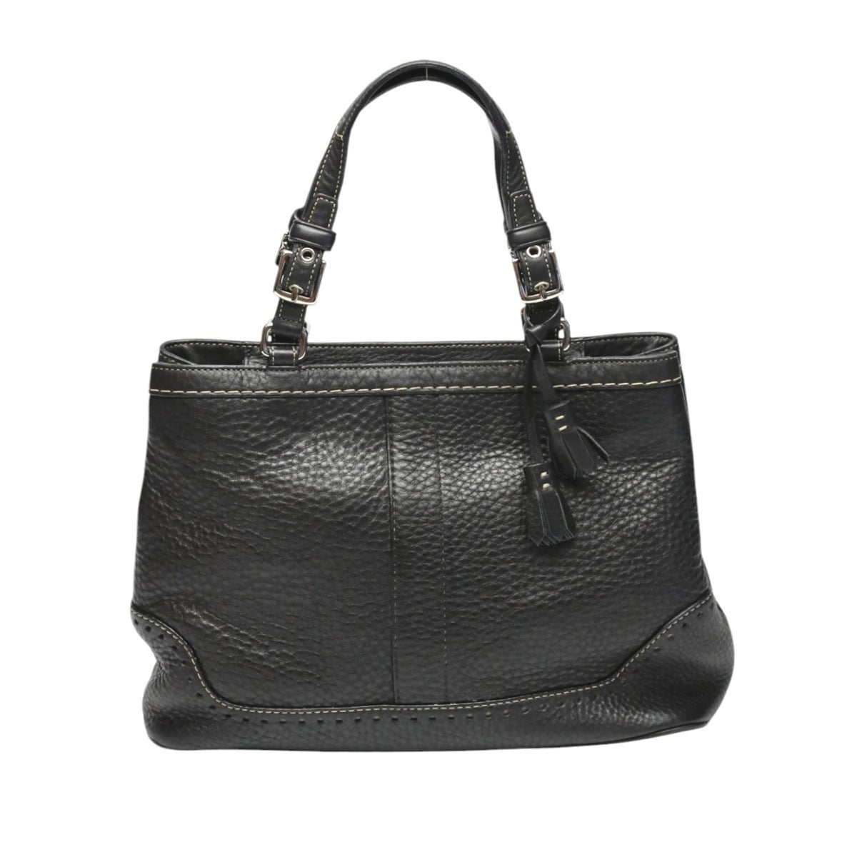 Coach Black Leather Handbag (Pre-Owned)