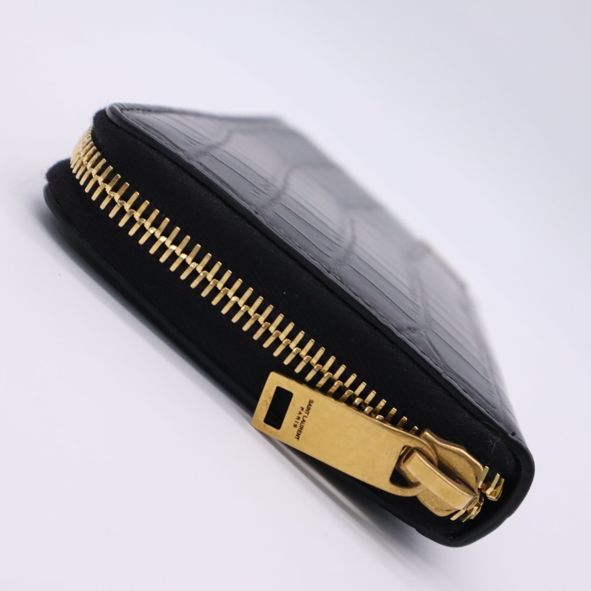 Yves Saint Laurent Black Leather Long Wallet (Bi-Fold) (Pre-Owned)