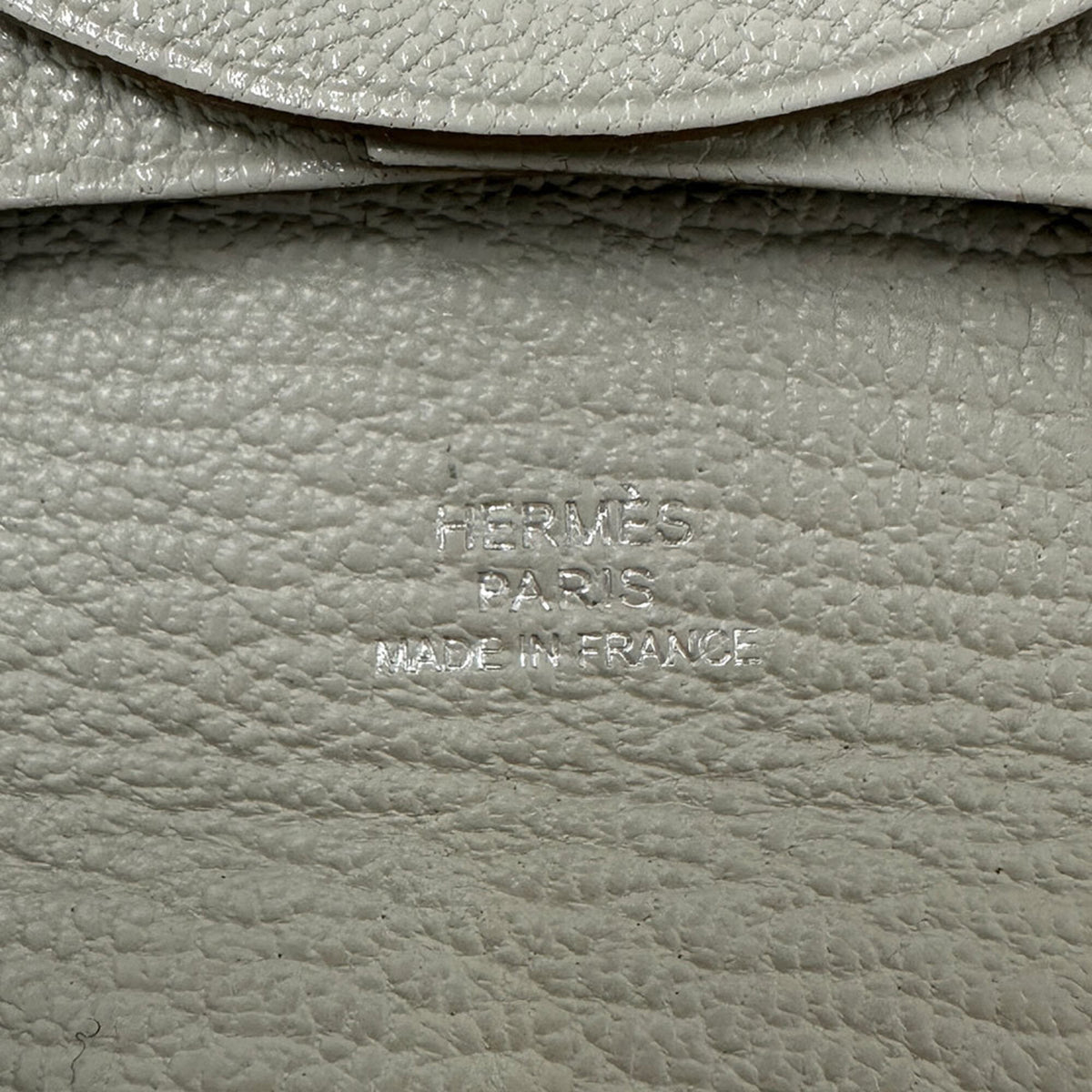 Hermes Pearl Gray Chevre Myzore Leather Coin Purse/Coin Case (Pre-Owned)