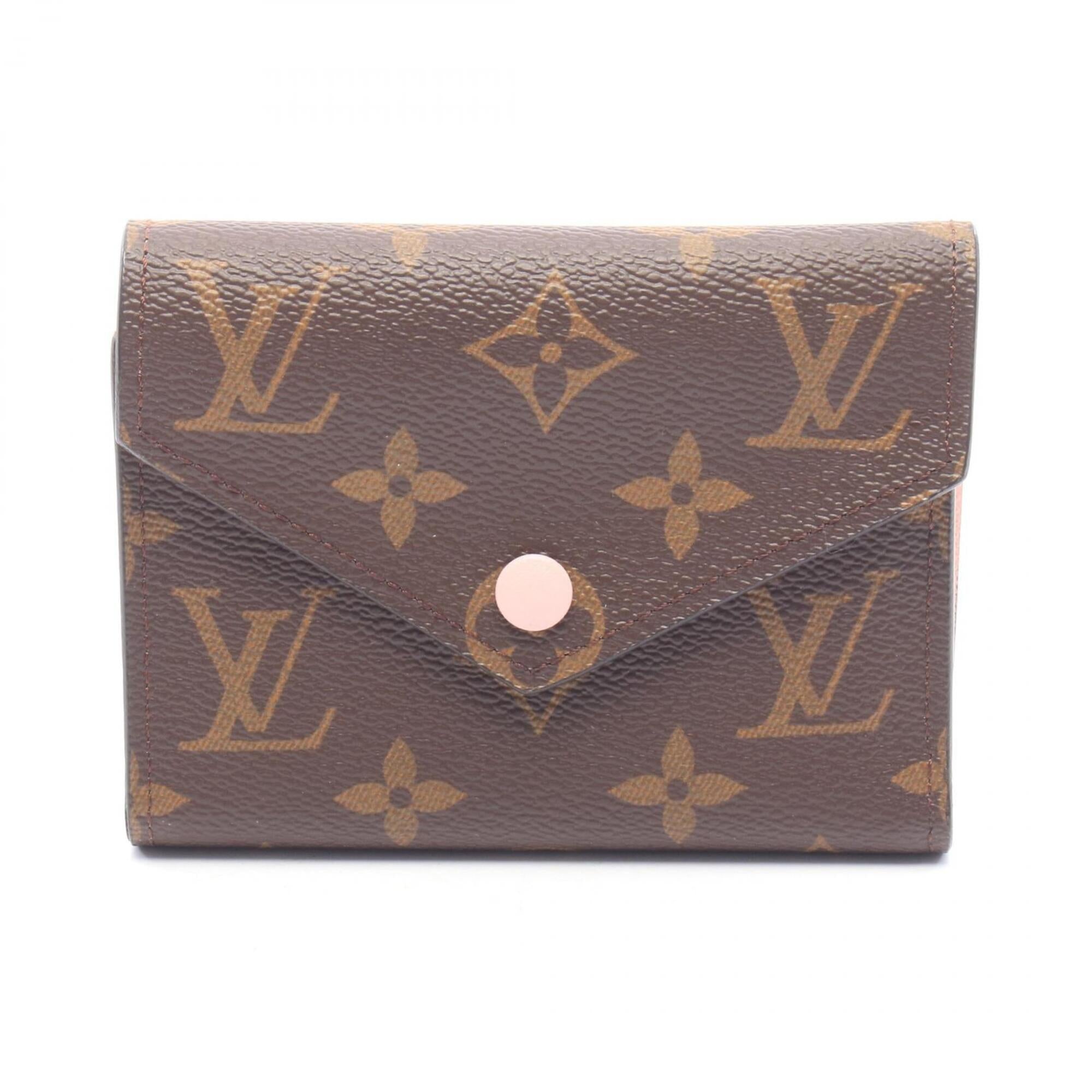 Louis Vuitton Brown Pink Monogram Wallet (Tri-Fold) (Pre-Owned)