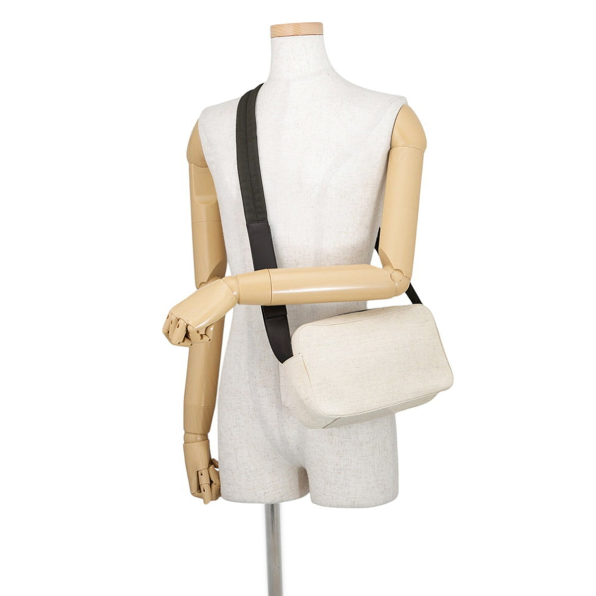 Prada Beige Khaki Canvas Handbag Shoulder Bag (Pre-Owned)