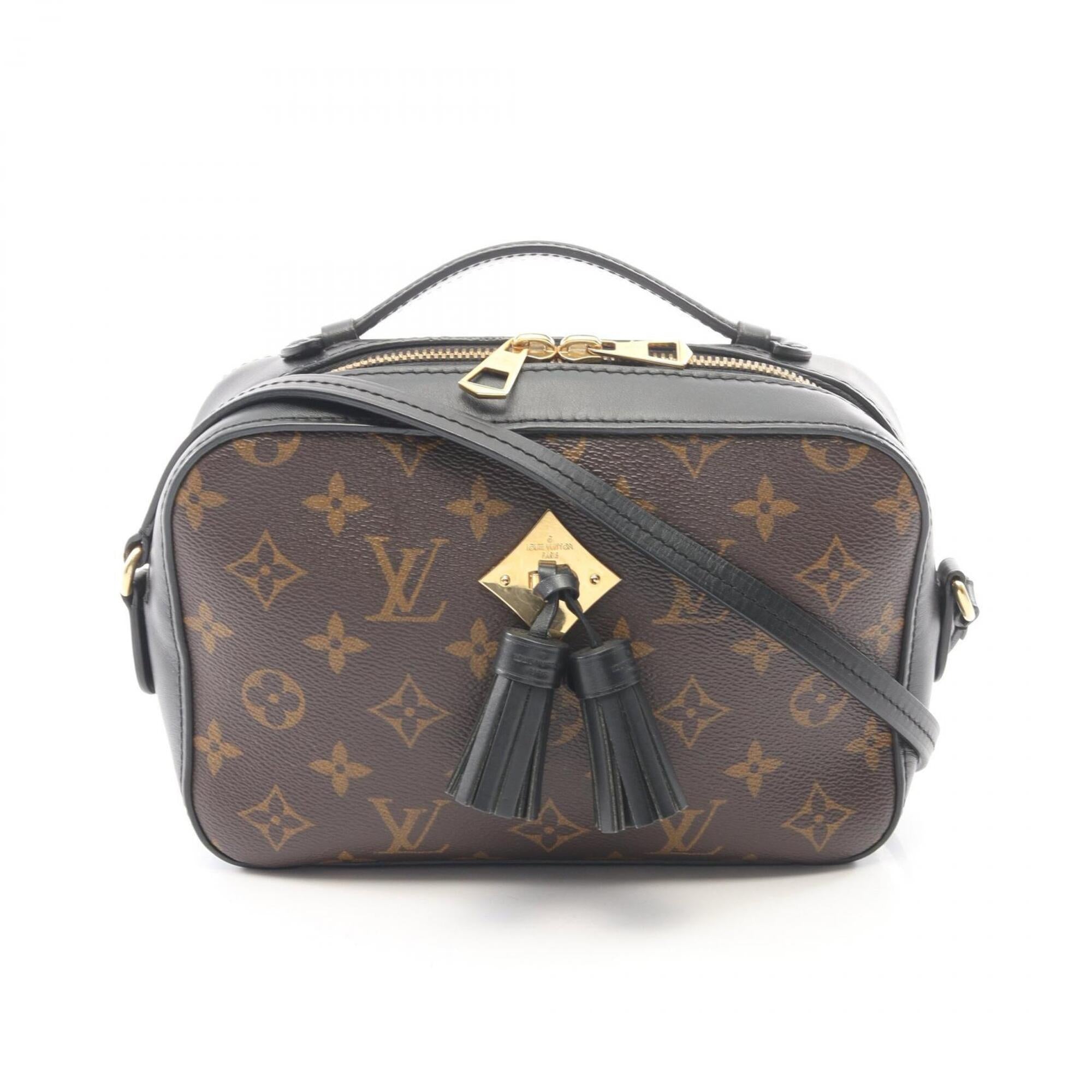 Louis Vuitton Black Brown Pvc Coated Canvas Leather Handbag Shoulder Bag (Pre-Owned)
