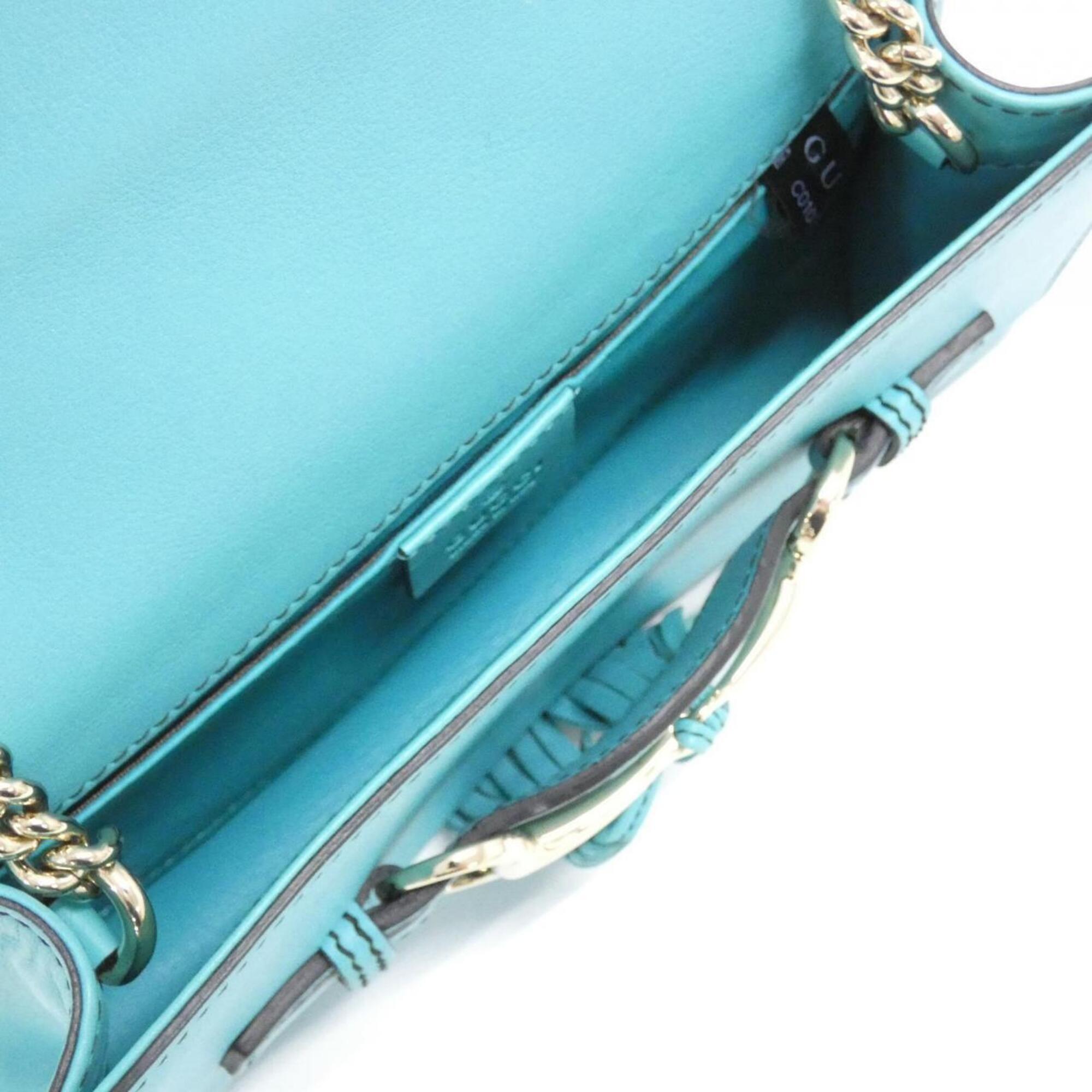 Gucci Light Blue Leather Shoulder Bag (Pre-Owned)